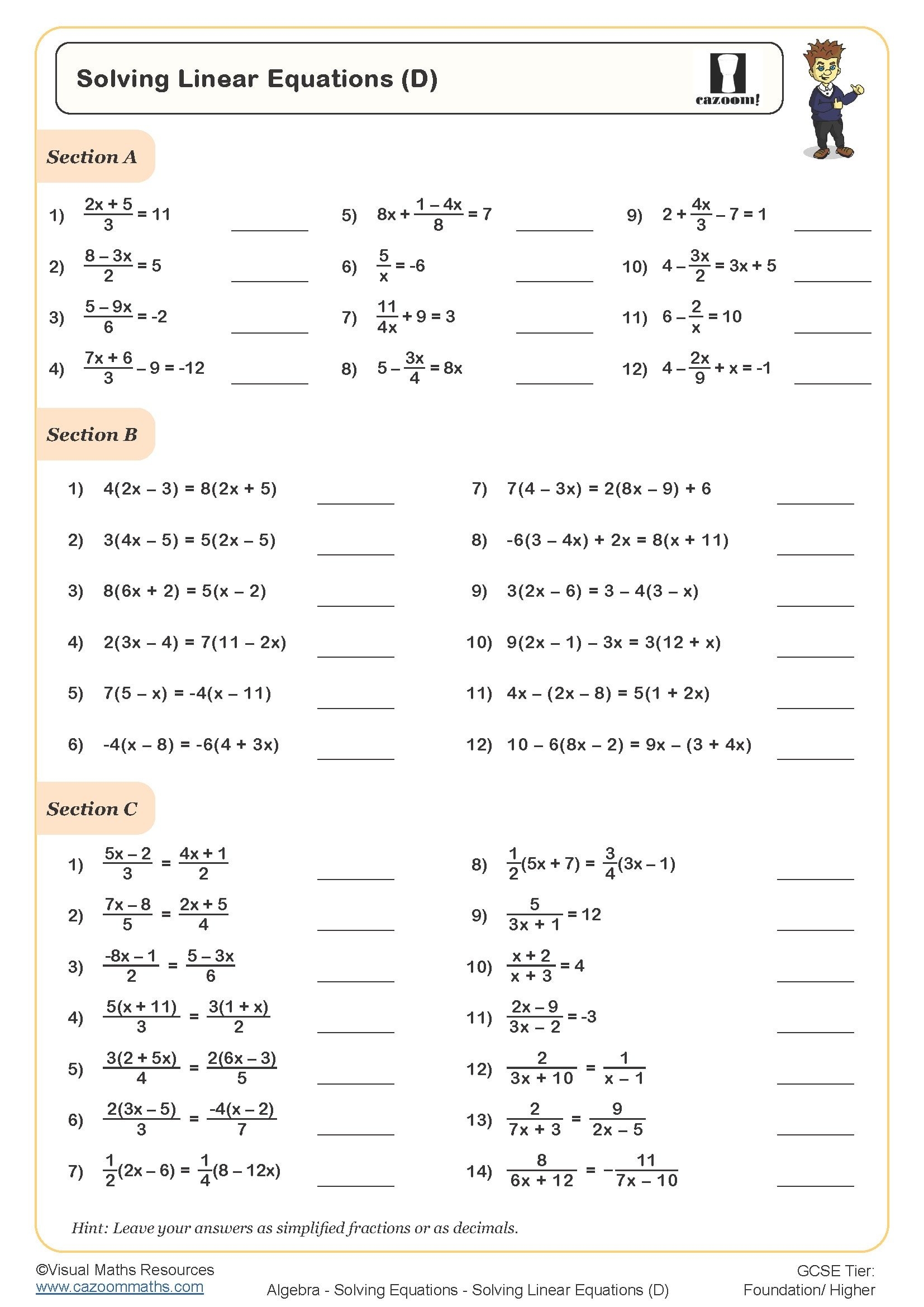 Maths Worksheets KS3 U0026 KS4 Printable PDF Worksheets