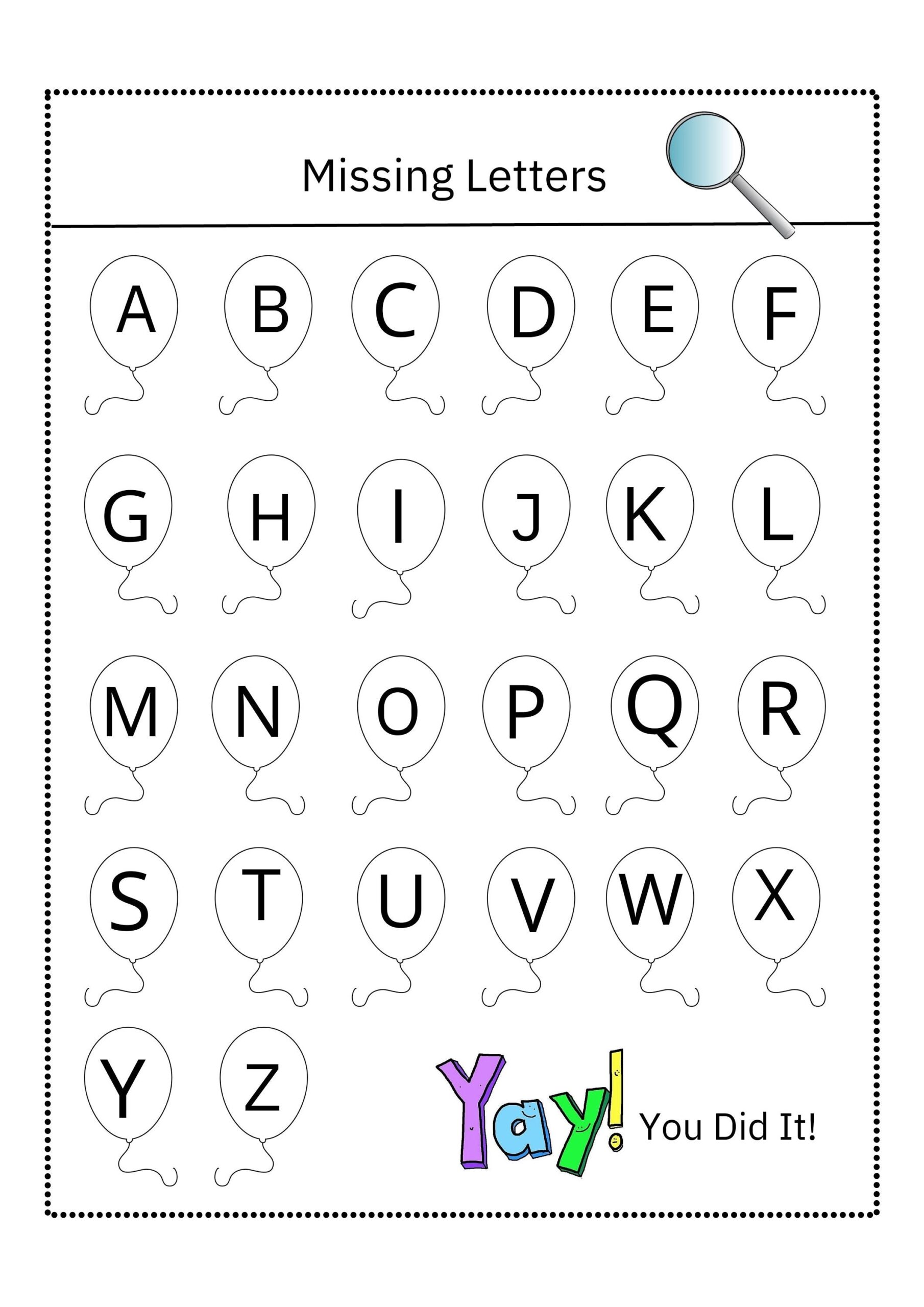Free Printable Missing Alphabet Worksheets