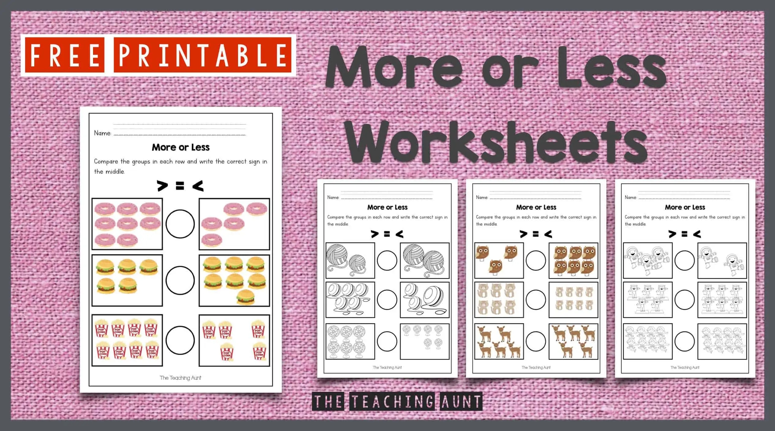 More Or Less Worksheets Free Printable The Teaching Aunt More Or Less Worksheets Free Printable The Teaching Aunt