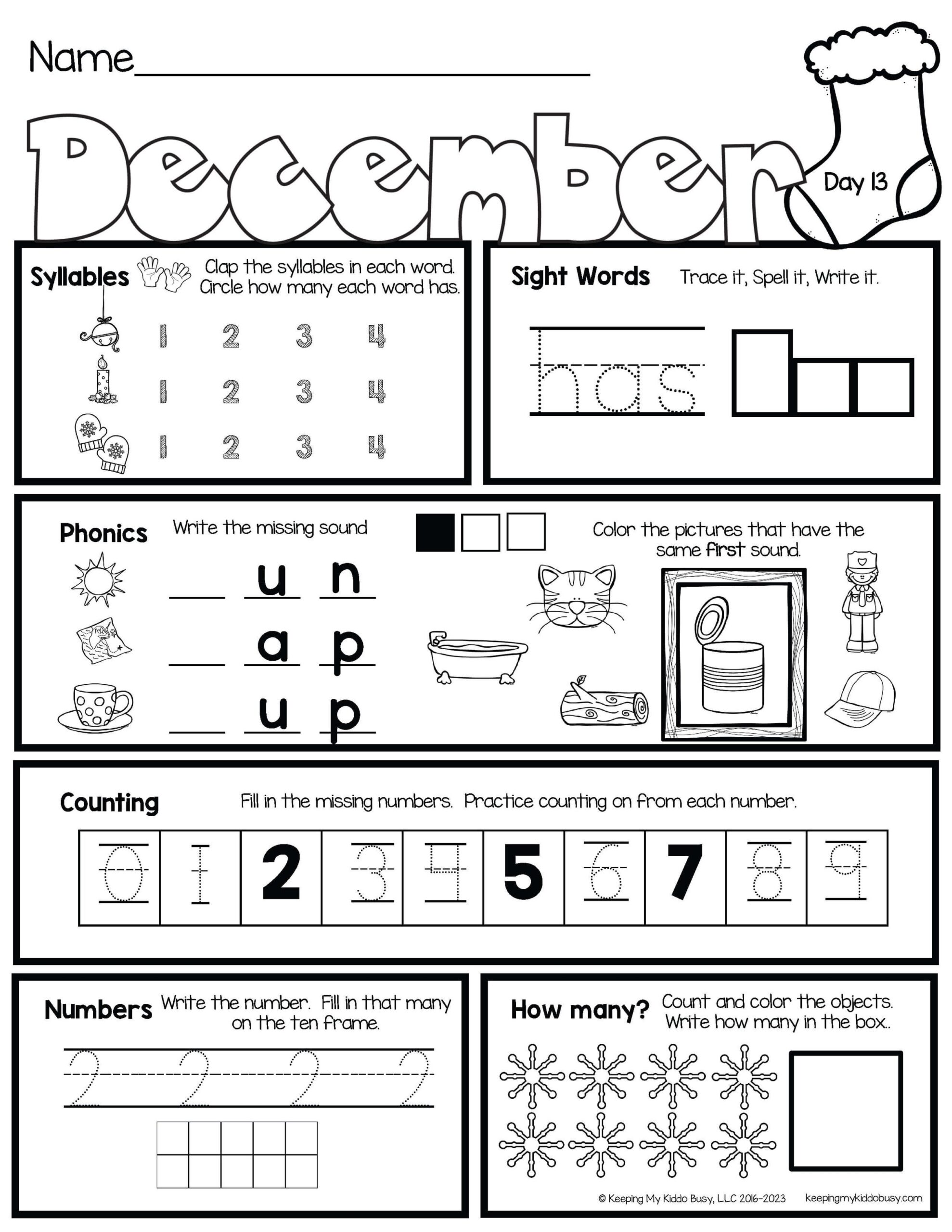 Morning Seat Work Keeping My Kiddo Busy