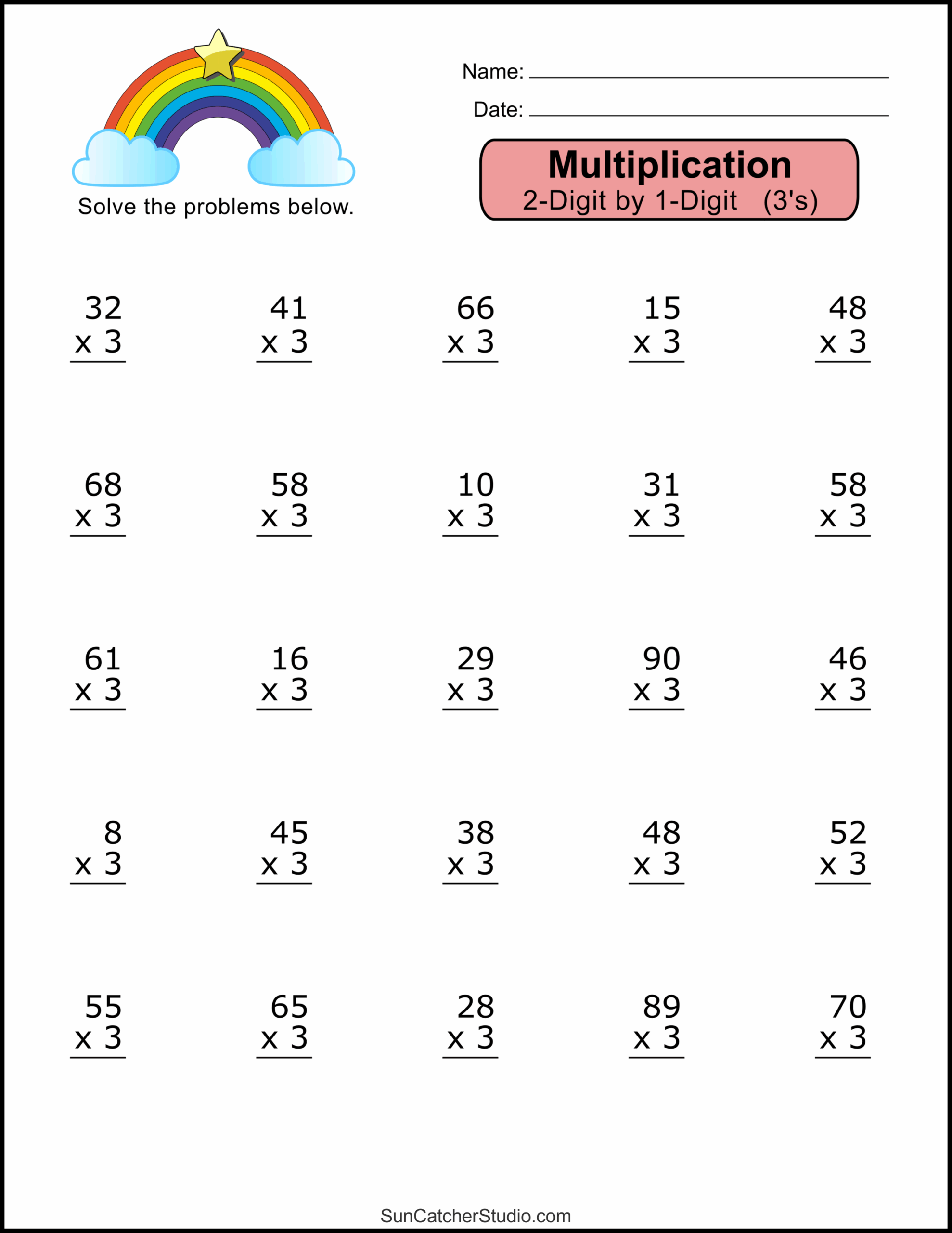 Free Printable Two Digit Multiplication Worksheets Free Printable Two Digit Multiplication Worksheets