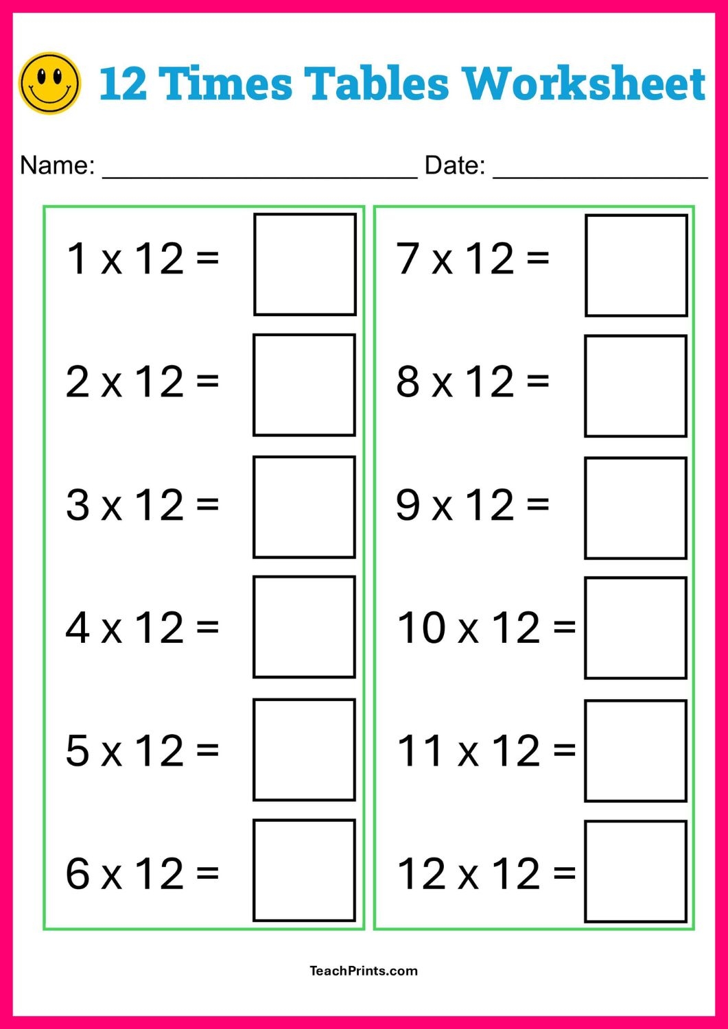 Multiplication Worksheets Free Printables Teach Prints