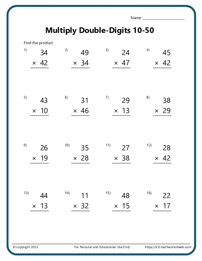 Multiplication Worksheets K12 Math Worksheets Multiplication Worksheets K12 Math Worksheets