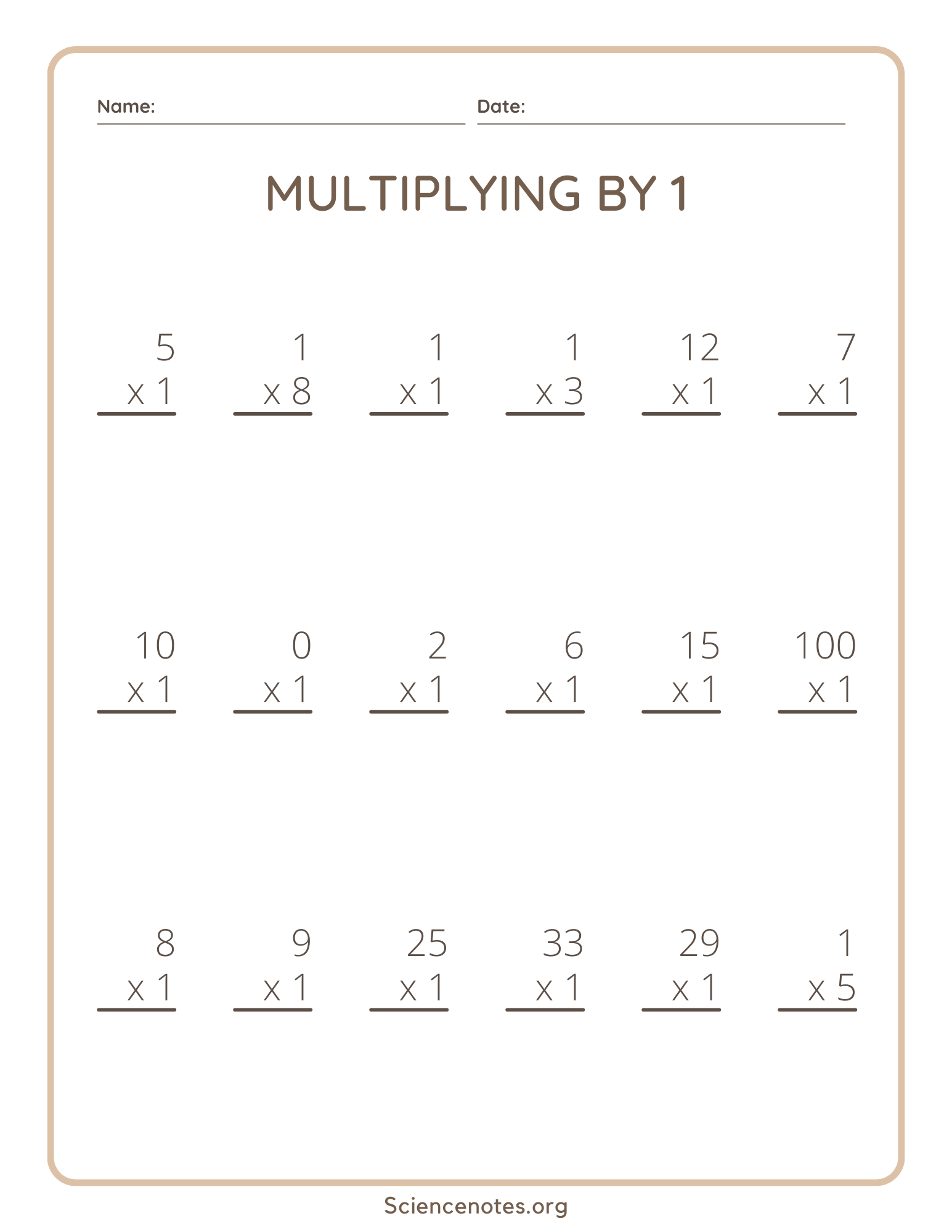 Multiplication Worksheets Multiplication Worksheets
