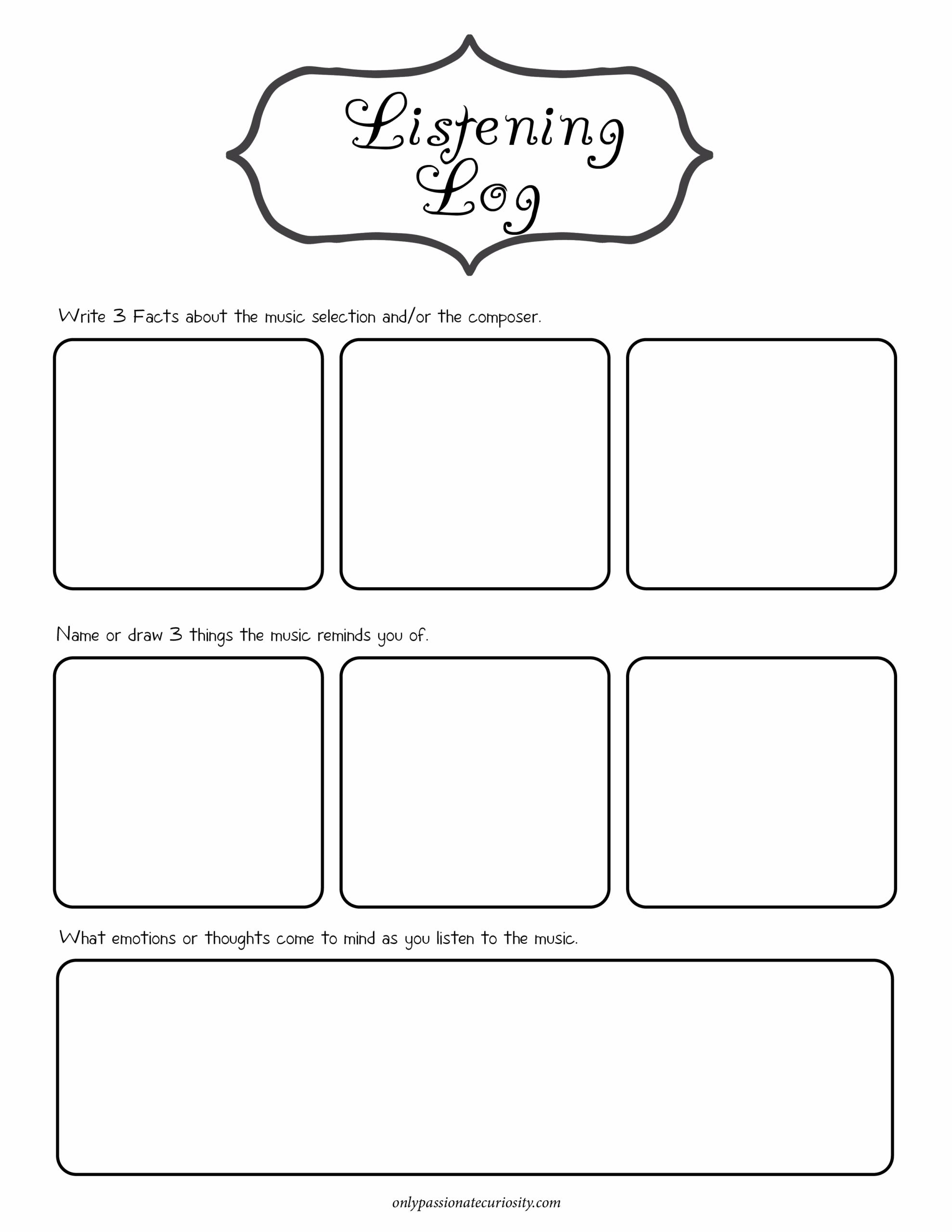 Music Appreciation Printable Only Passionate Curiosity 