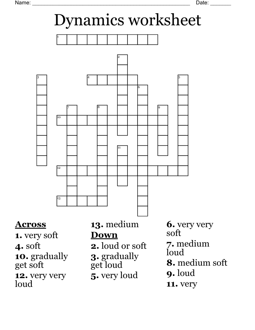 Free Printable Music Dynamics Worksheets