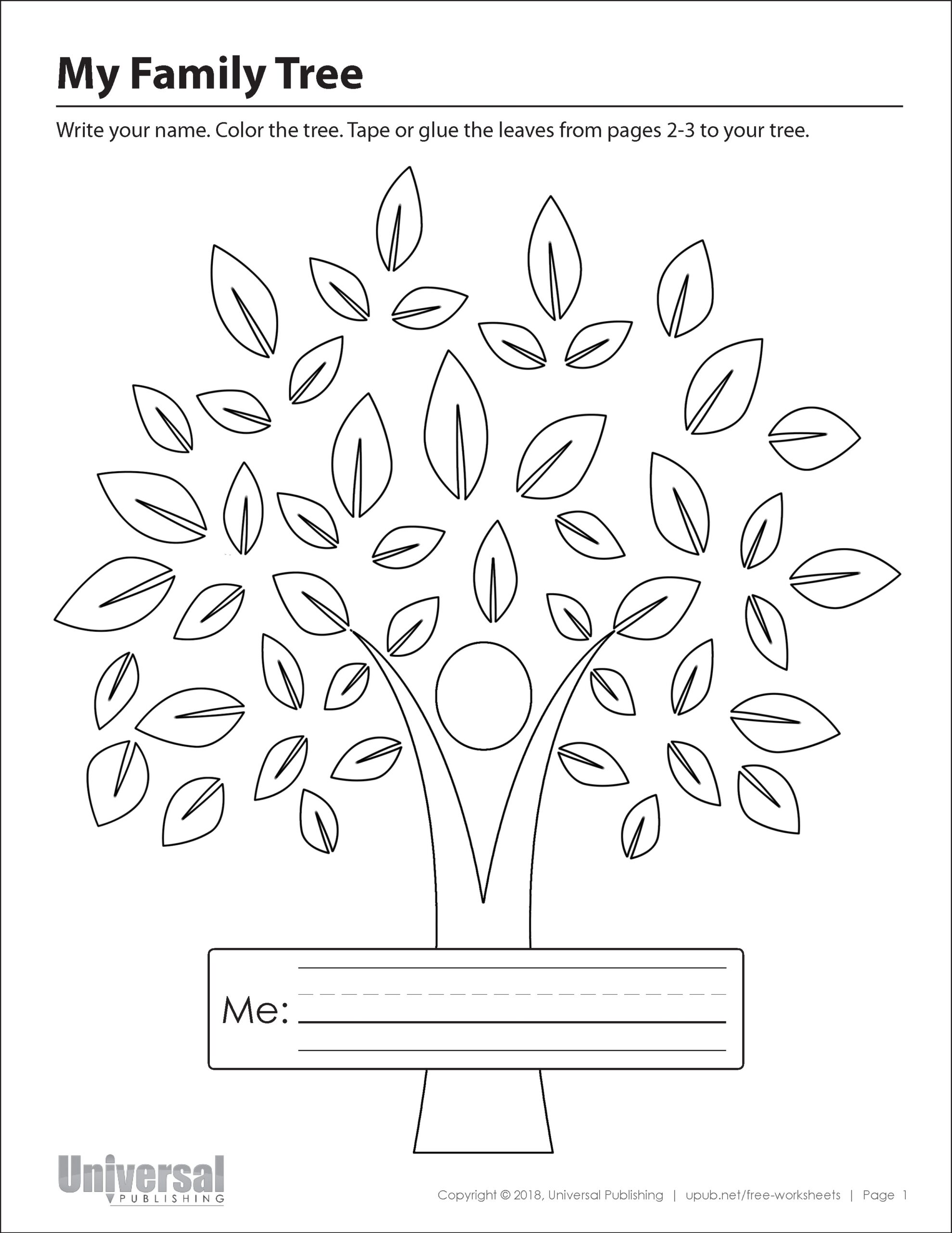 My Family Tree Free Printables Universal Publishing 