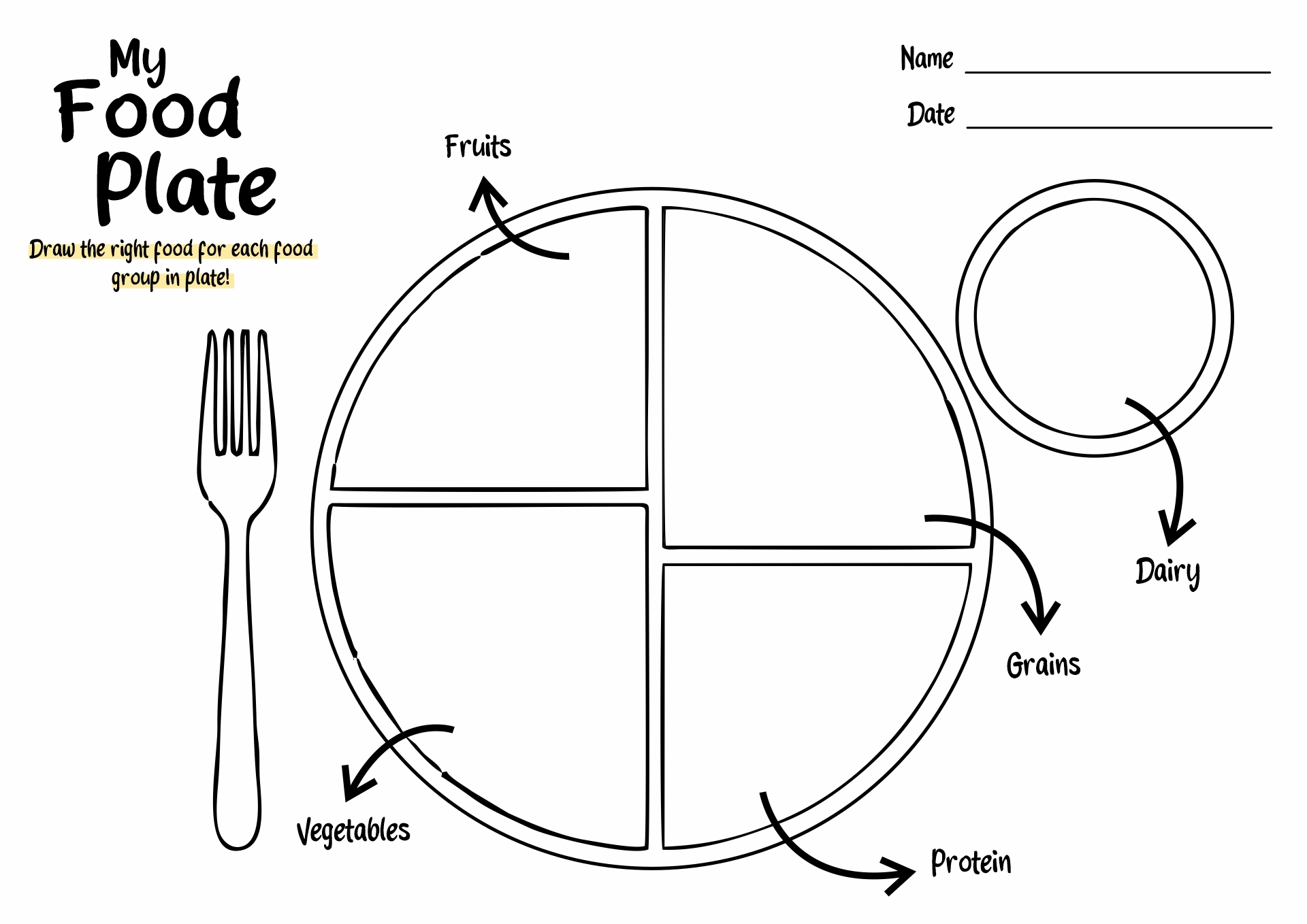 My Plate Healthy Eating Guide Teach Starter Worksheets Library