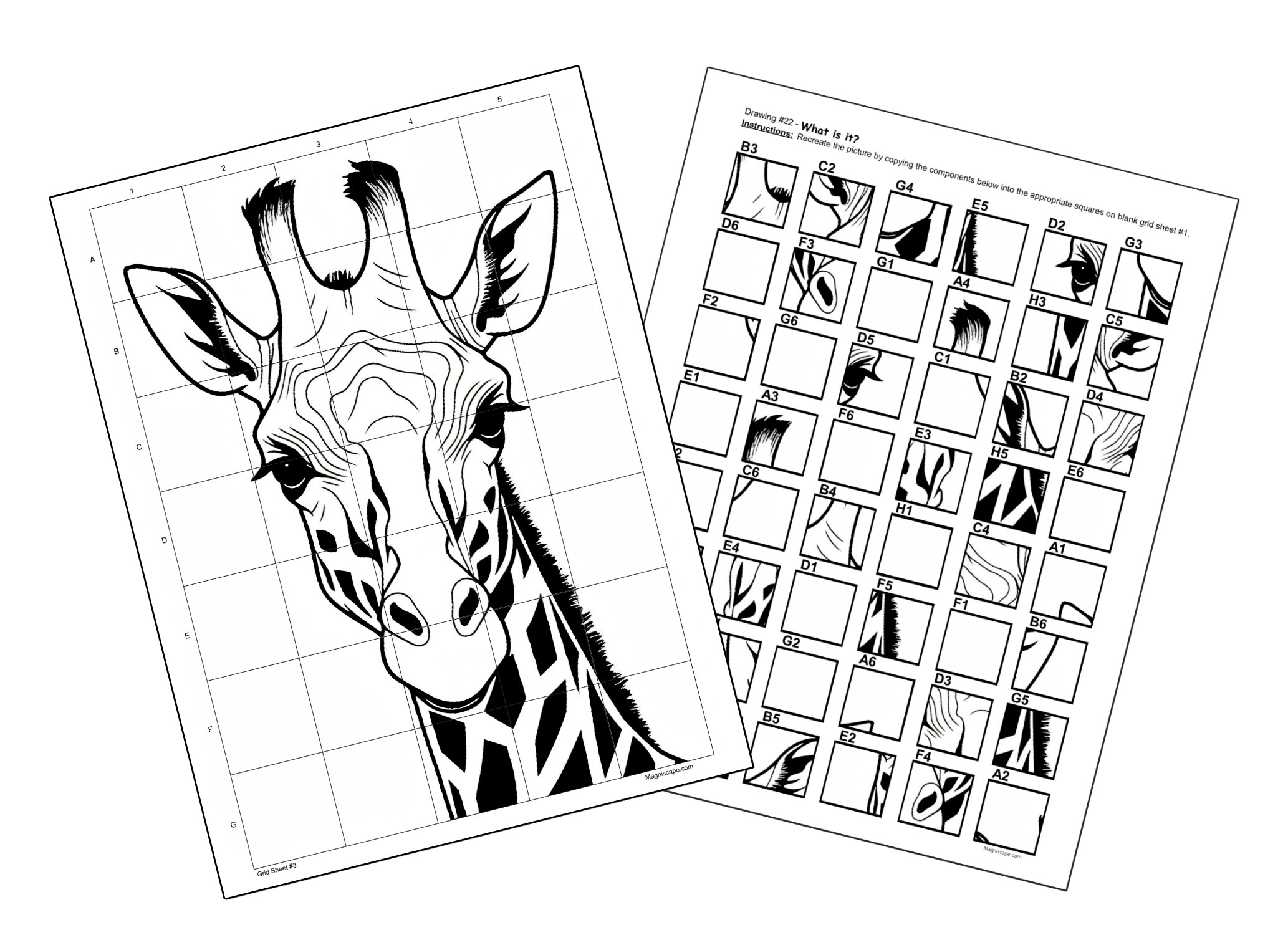Free Printable Mystery Grid Art Worksheets