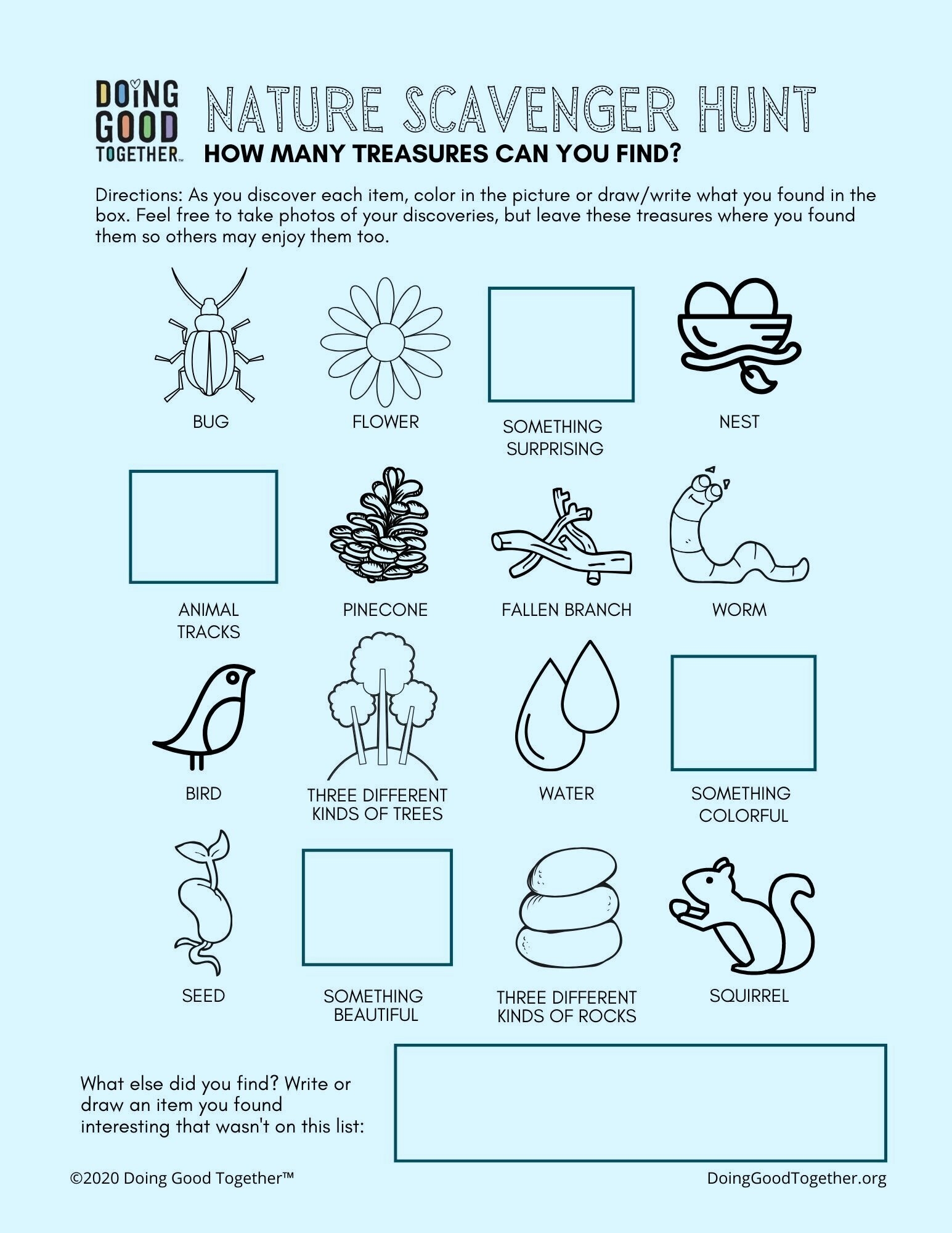 Nature Scavenger Hunt For Kids FREE Printable Doing Good Together Nature Scavenger Hunt For Kids FREE Printable Doing Good Together