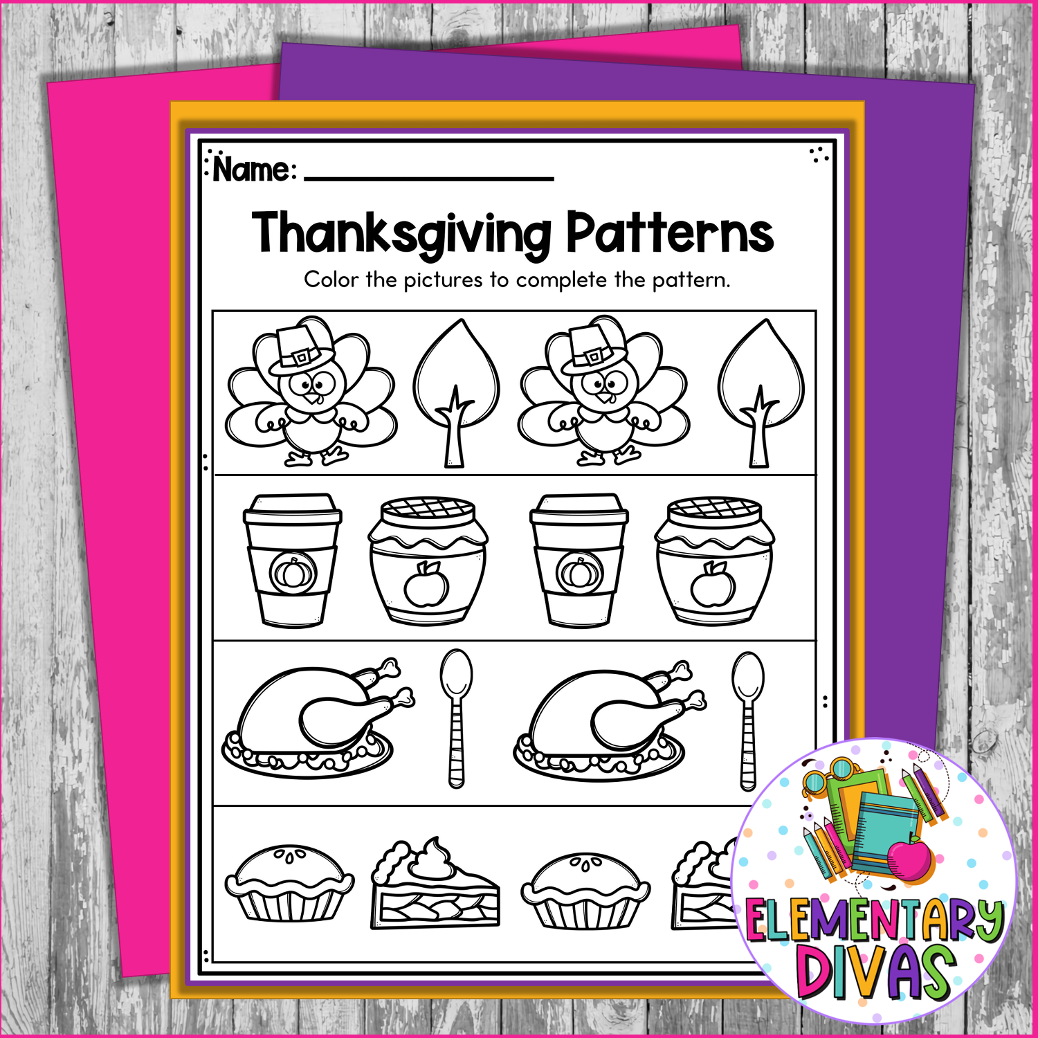 November Fall Preschool NO PREP Worksheet Packet Pre K 