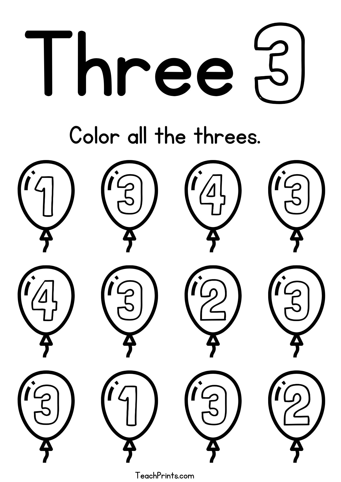 Number 3 Tracing Worksheets Free Printables Teach Prints Number 3 Tracing Worksheets Free Printables Teach Prints