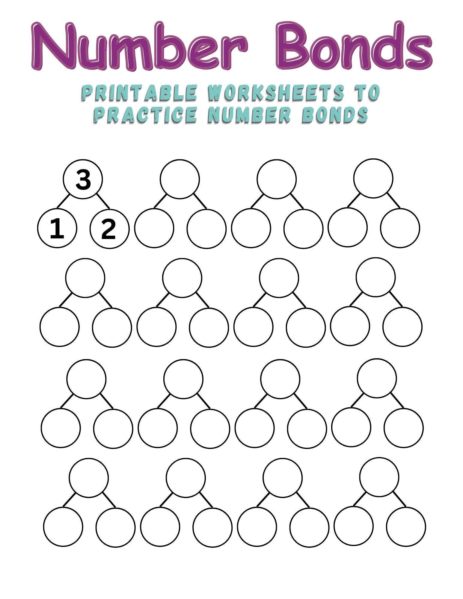 Number Bonds Printable Worksheet Free