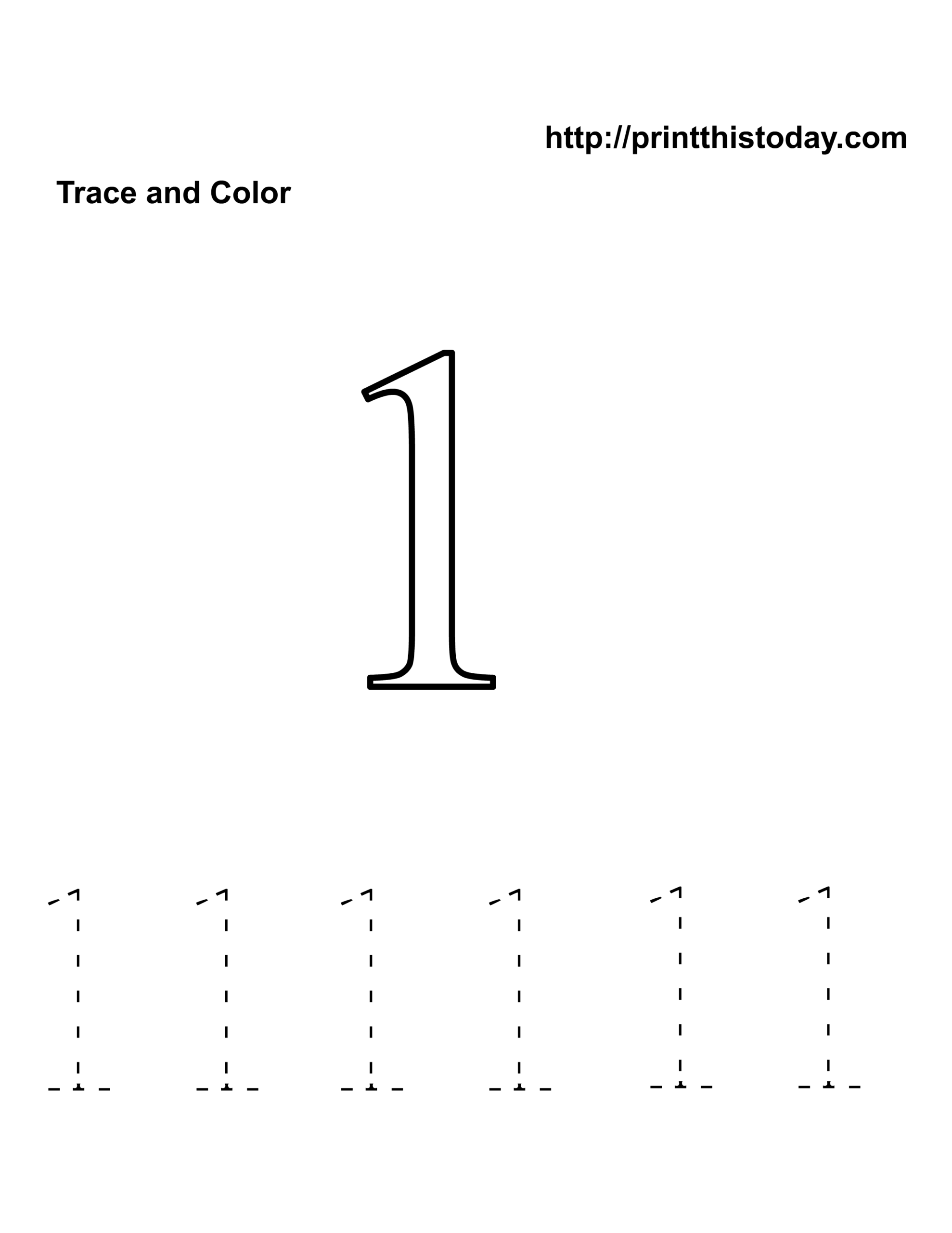 Number Tracing 1 Worksheet For Early Learning
