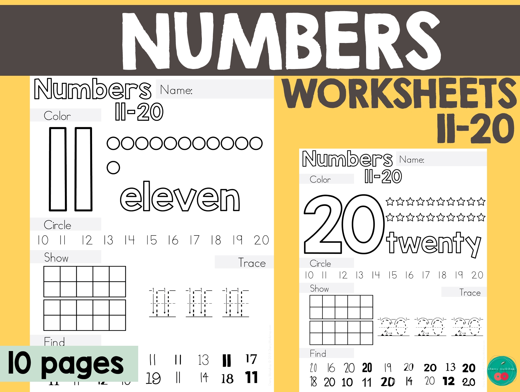 Number 11 Free Printable Worksheets