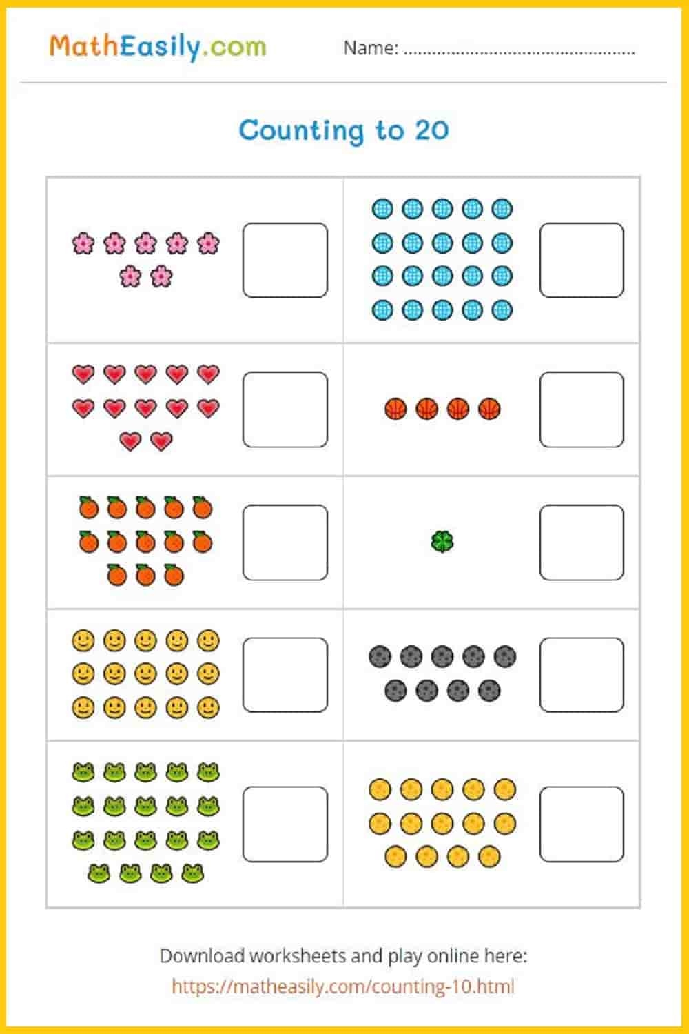 Counting To 20 Worksheets Free Printable