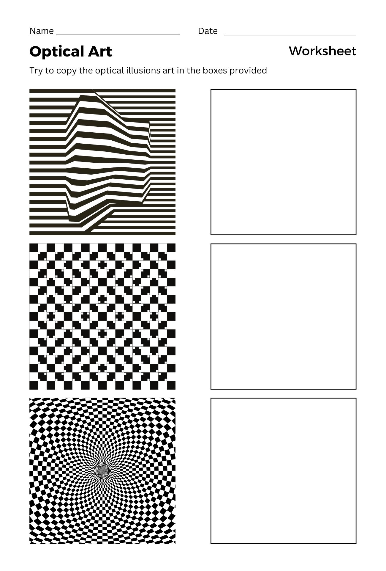 Op Art Worksheets 10 Free PDF Printables Printablee