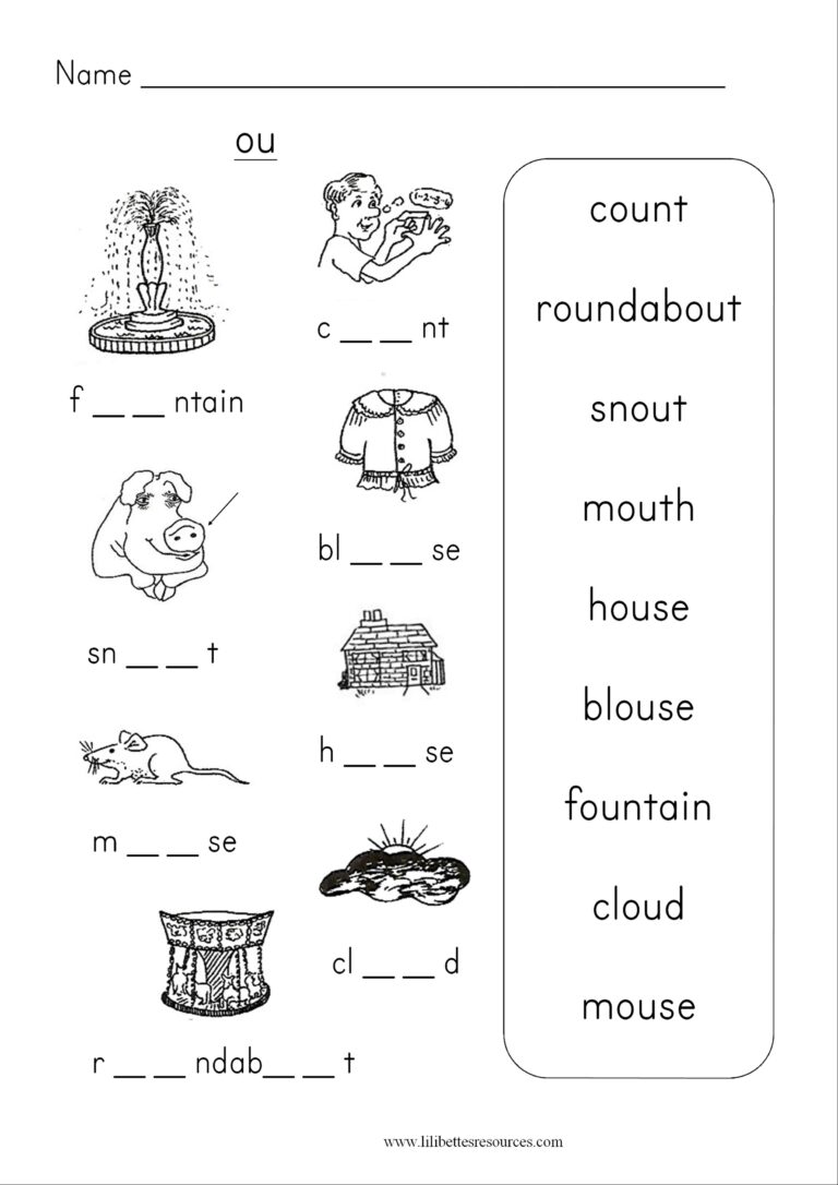Ou Phonics Worksheets SOUND IT OUT PHONICS