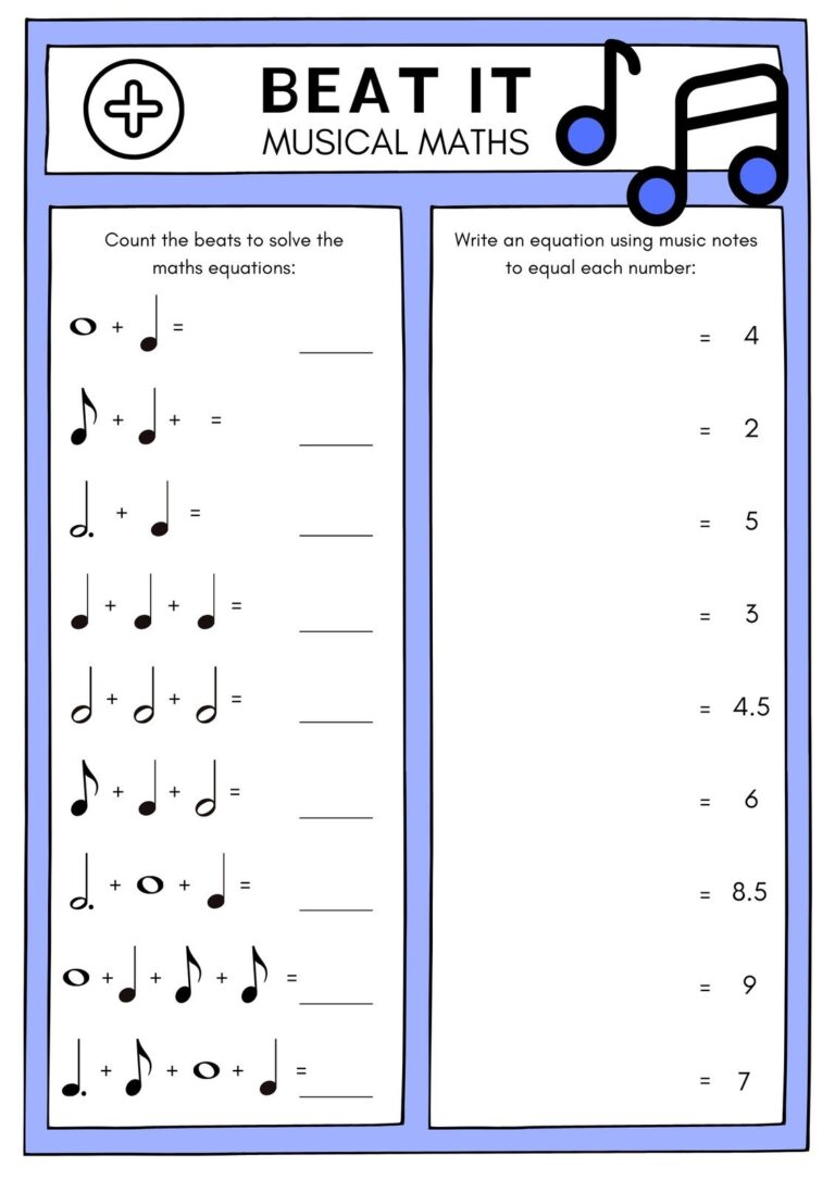 Page 2 Free Music Worksheet Templates To Edit And Print Canva