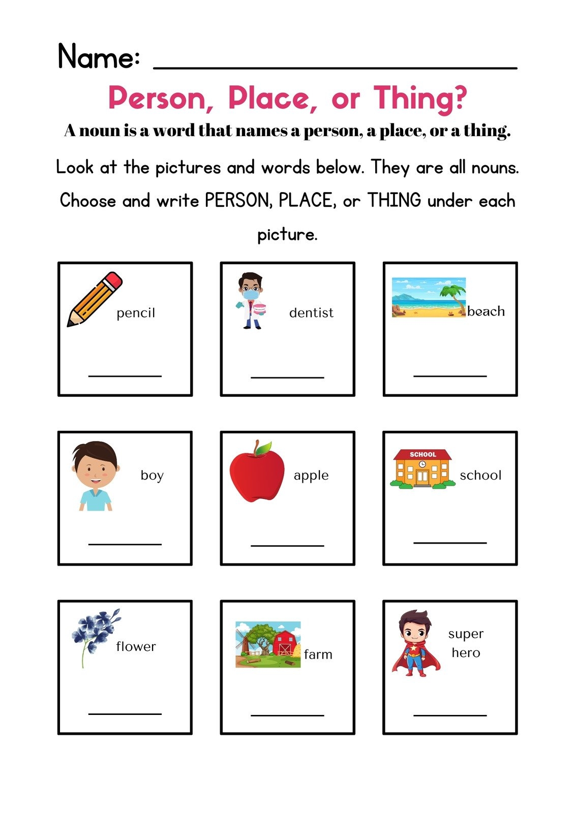 Free Printable Worksheet On Word Boy