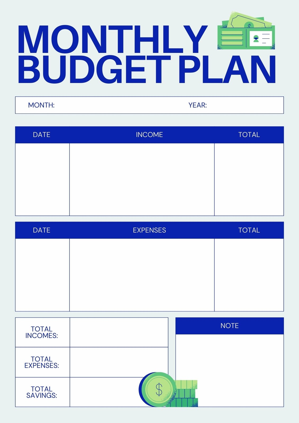Page 7 Free And Customizable Budget Templates