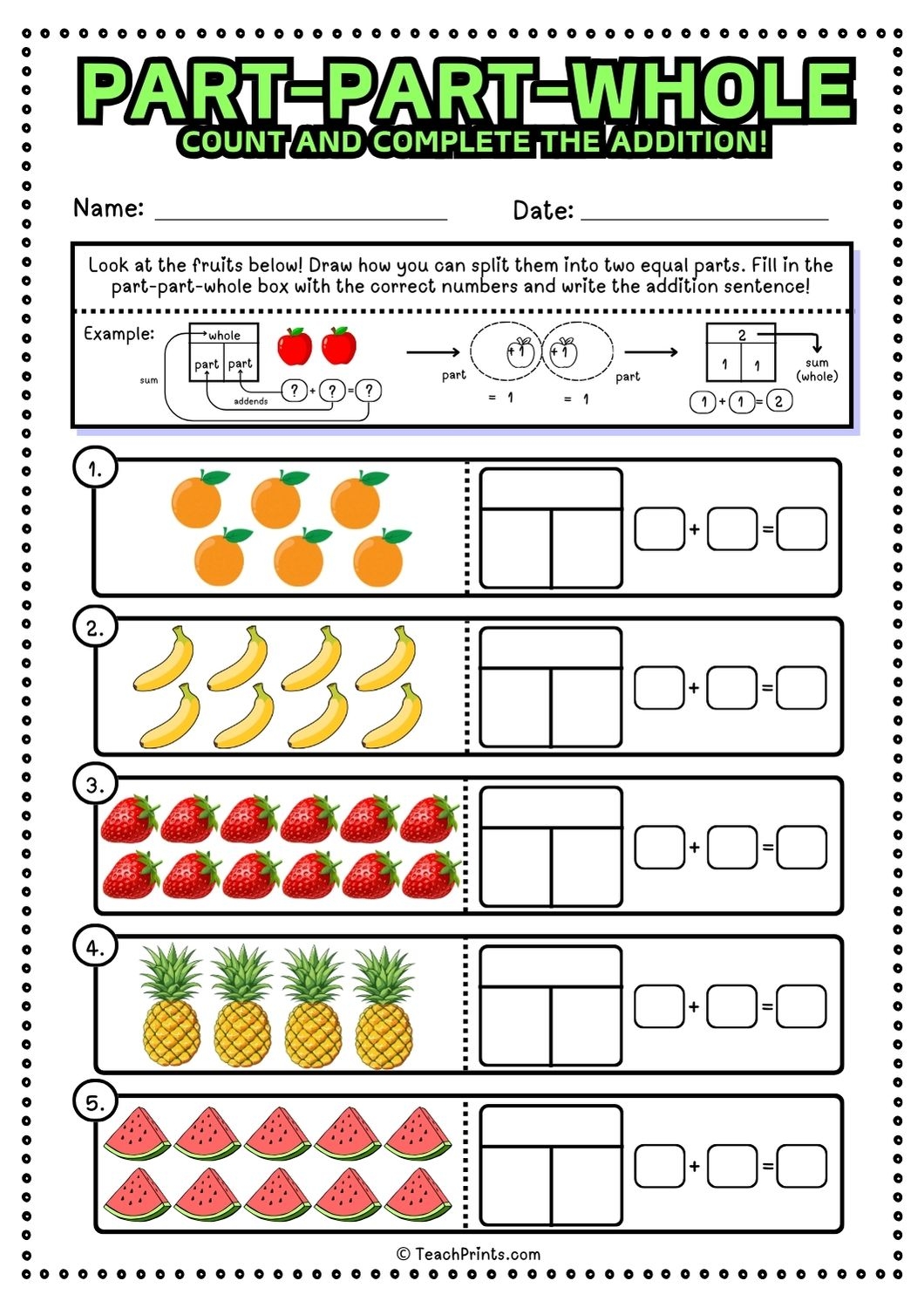 Part Part Whole Worksheets Free Teach Prints Part Part Whole Worksheets Free Teach Prints