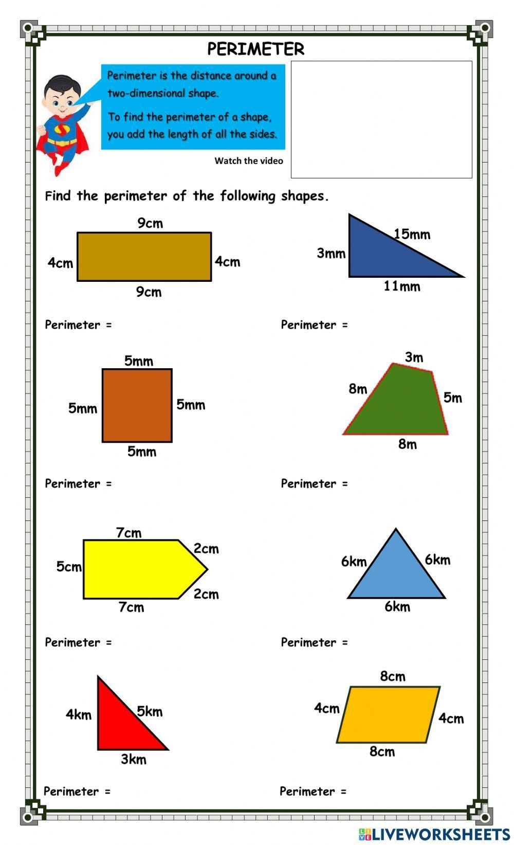 Perimeter Online Activity For Grade 3 Live Worksheets 