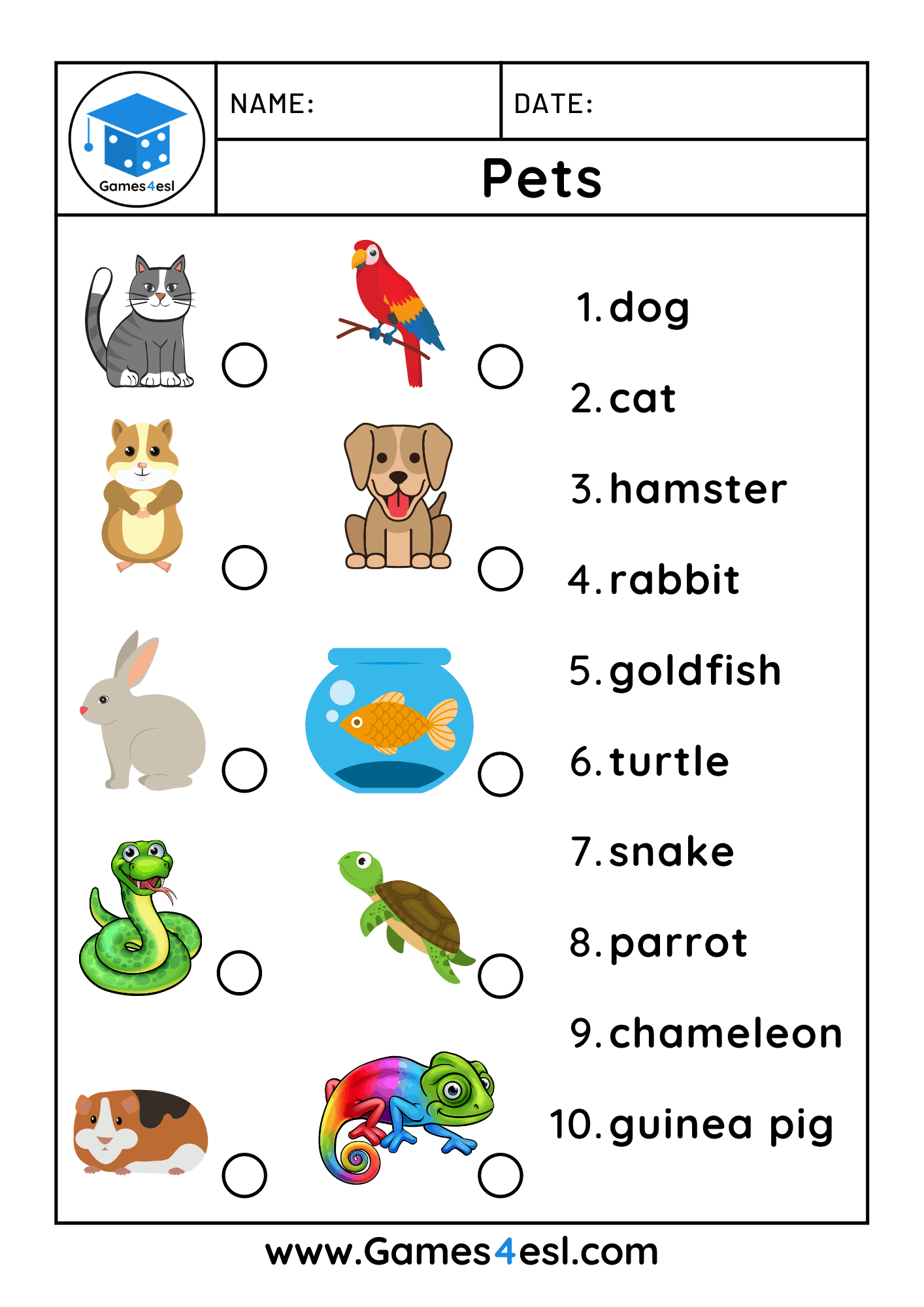 Pet Worksheets Games4esl Pet Worksheets Games4esl