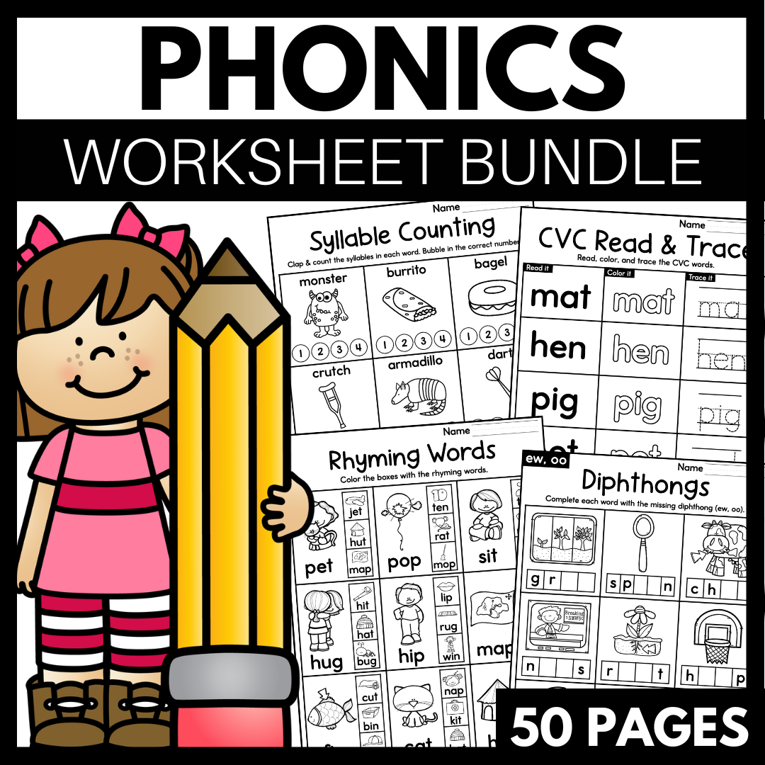 Phonics Worksheets For Kindergarten Independent Activities 