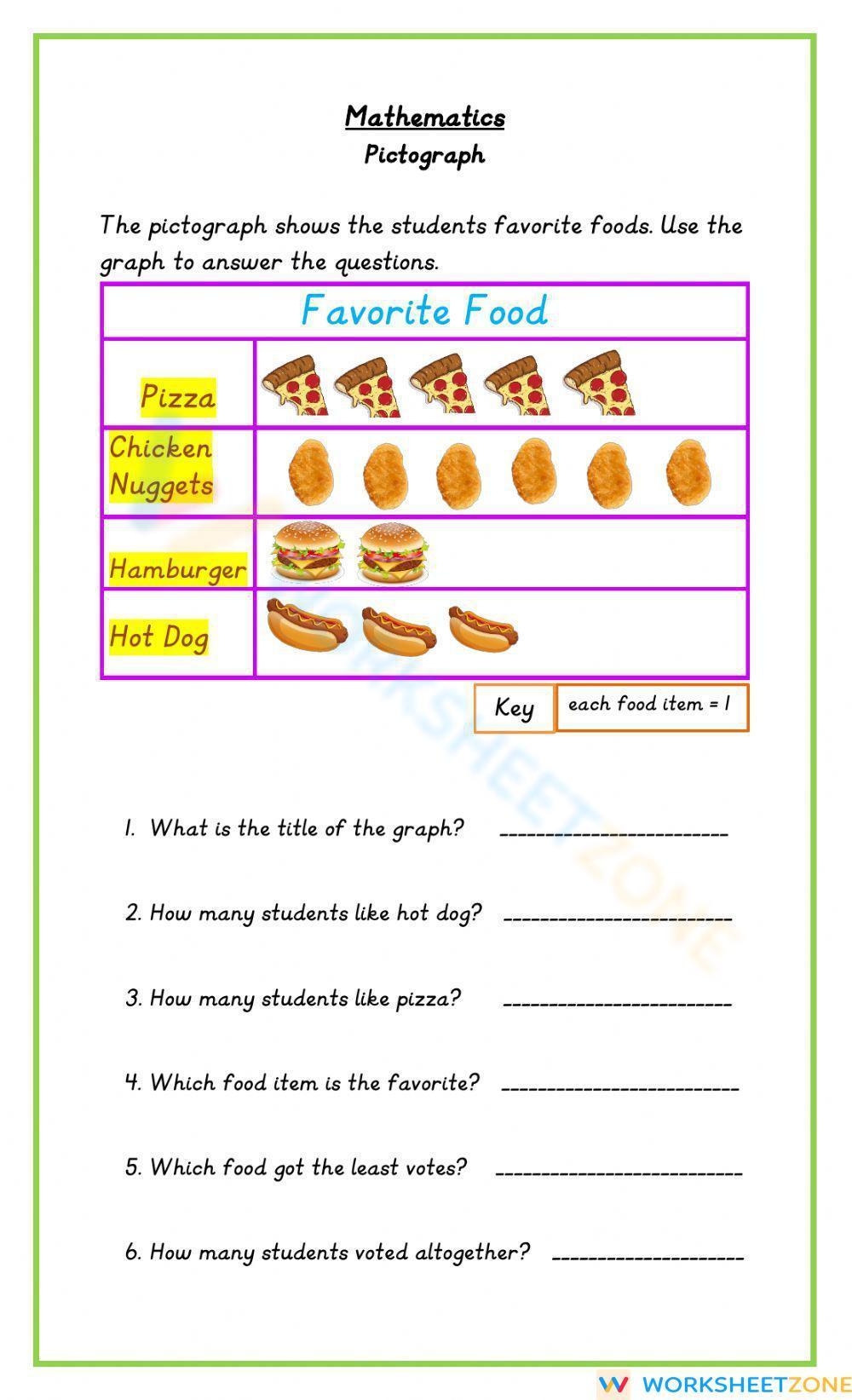 Free Printable Pictograph Worksheets For Kindergarten Free Printable Pictograph Worksheets For Kindergarten
