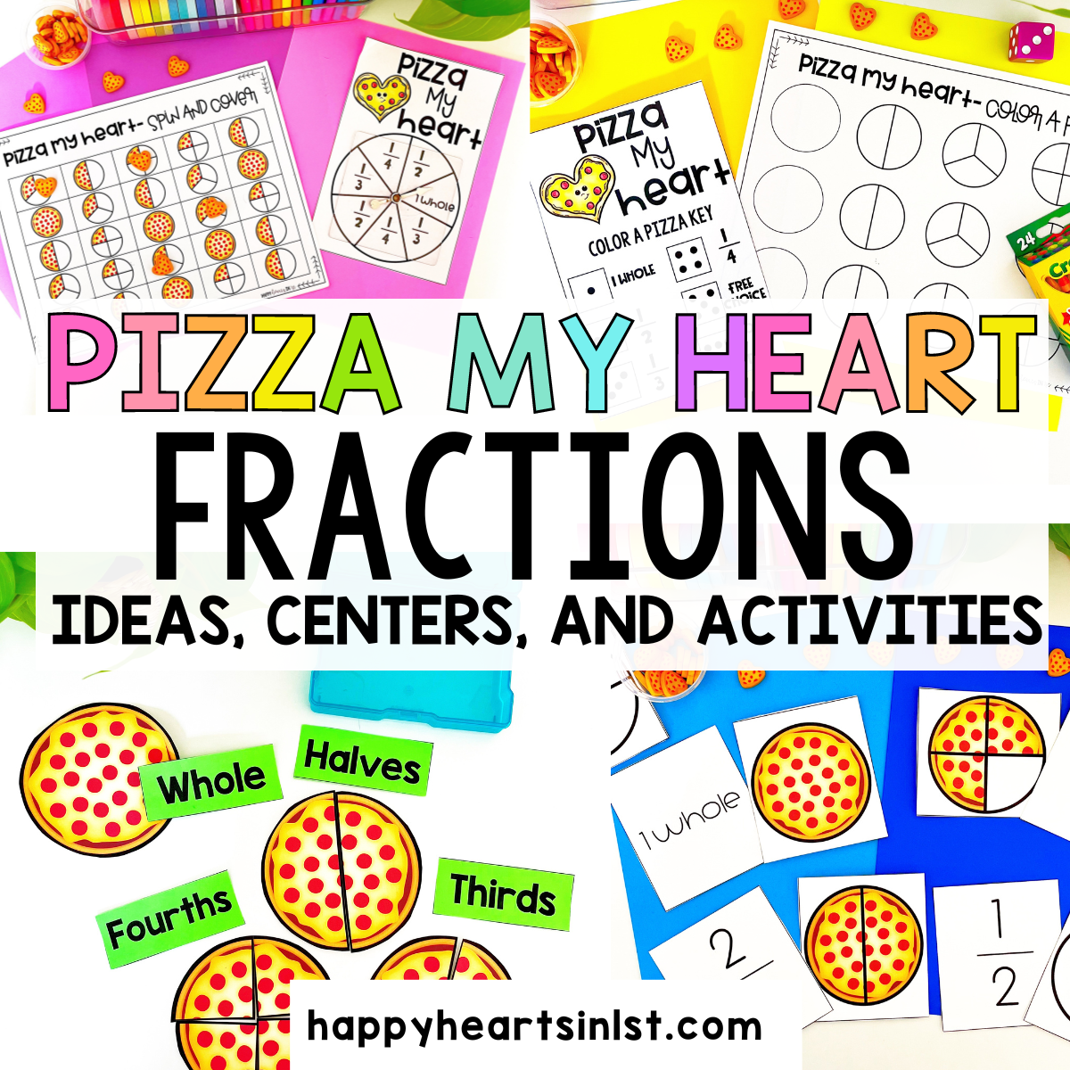 Pizza Fraction Activities Happy Hearts In 1st