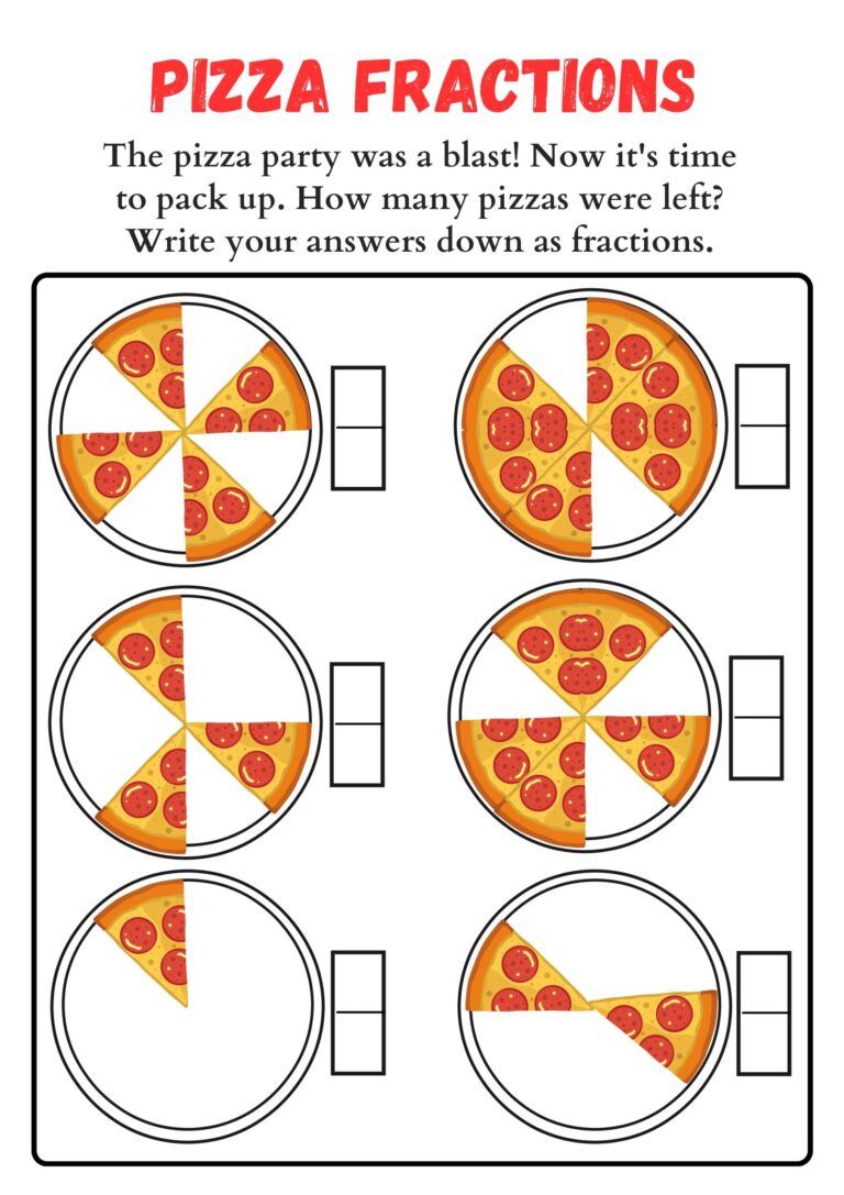 Pizza Fraction Activity Worksheet Made By Teachers