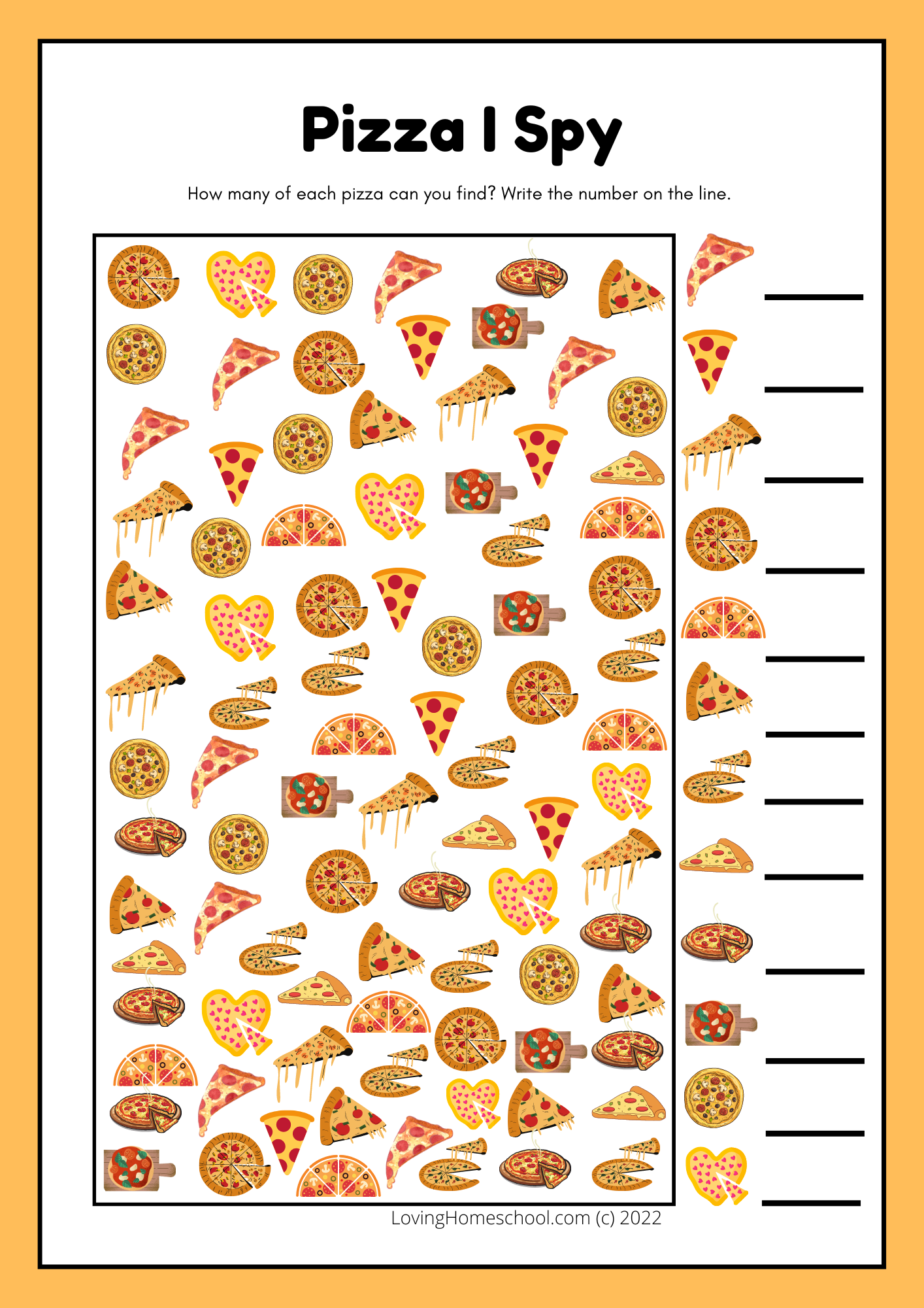 Pizza I Spy Printable LovingHomeschool