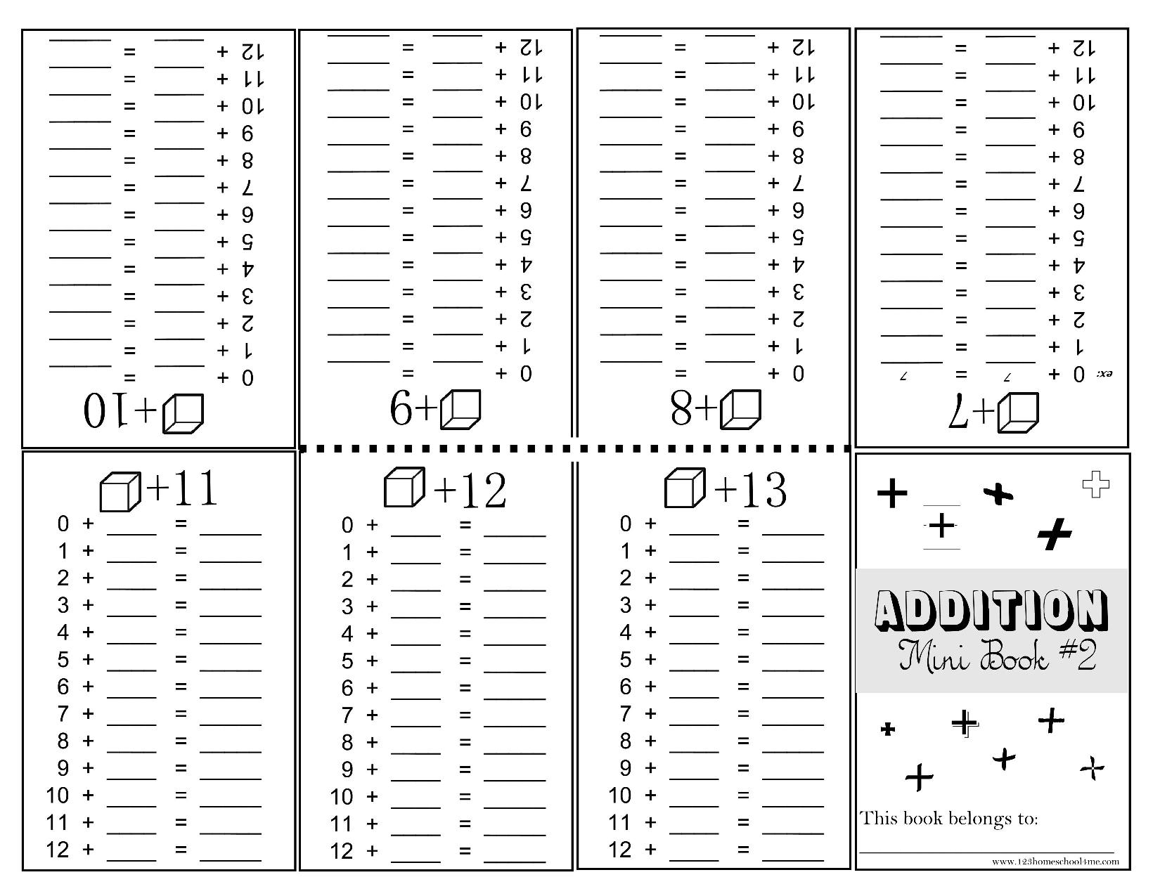 Practice Addition W Mini Book Activity 123 Homeschool 4 Me