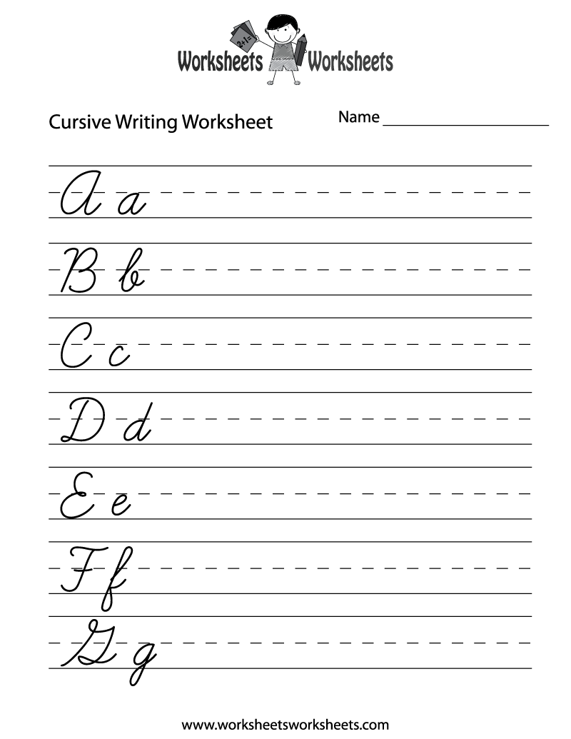 Cursive Worksheets Printable Free