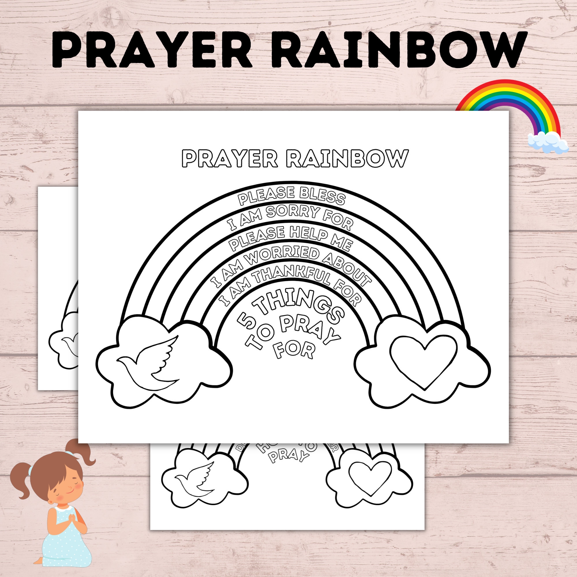 Prayer Rainbow Prayer Craft Prayer Activity Prayer Worksheets Kids Prayer Activities Teach Kids To Pray Sunday School Activity Etsy UK