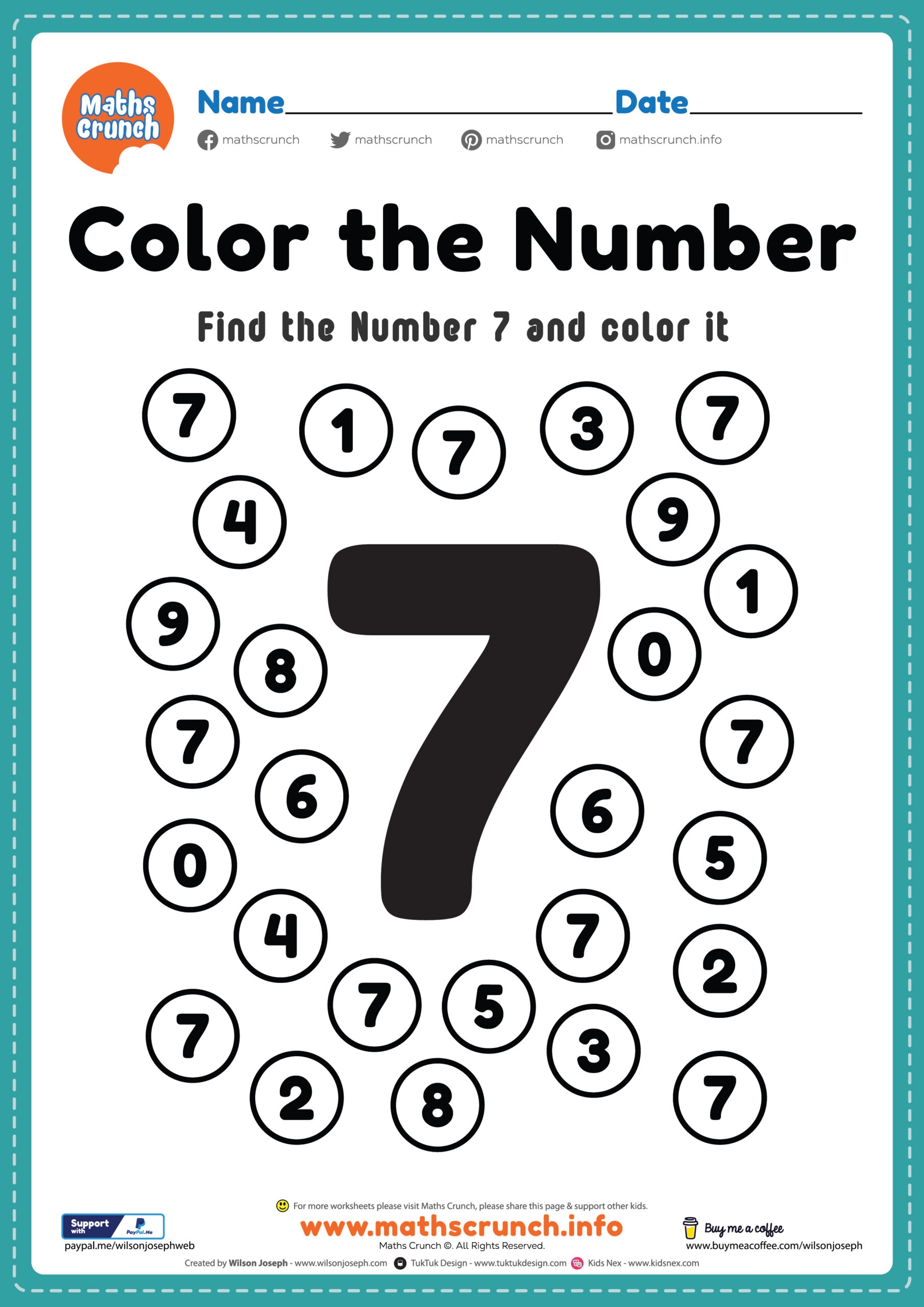Free Printable Pre K Number Worksheets