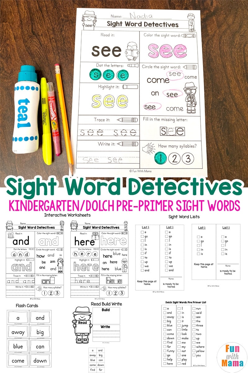 Free Printable Sight Word Worksheets Prek