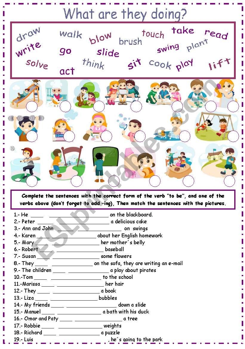Present Continuous ESL Worksheet By Karen1980 Present Continuous ESL Worksheet By Karen1980
