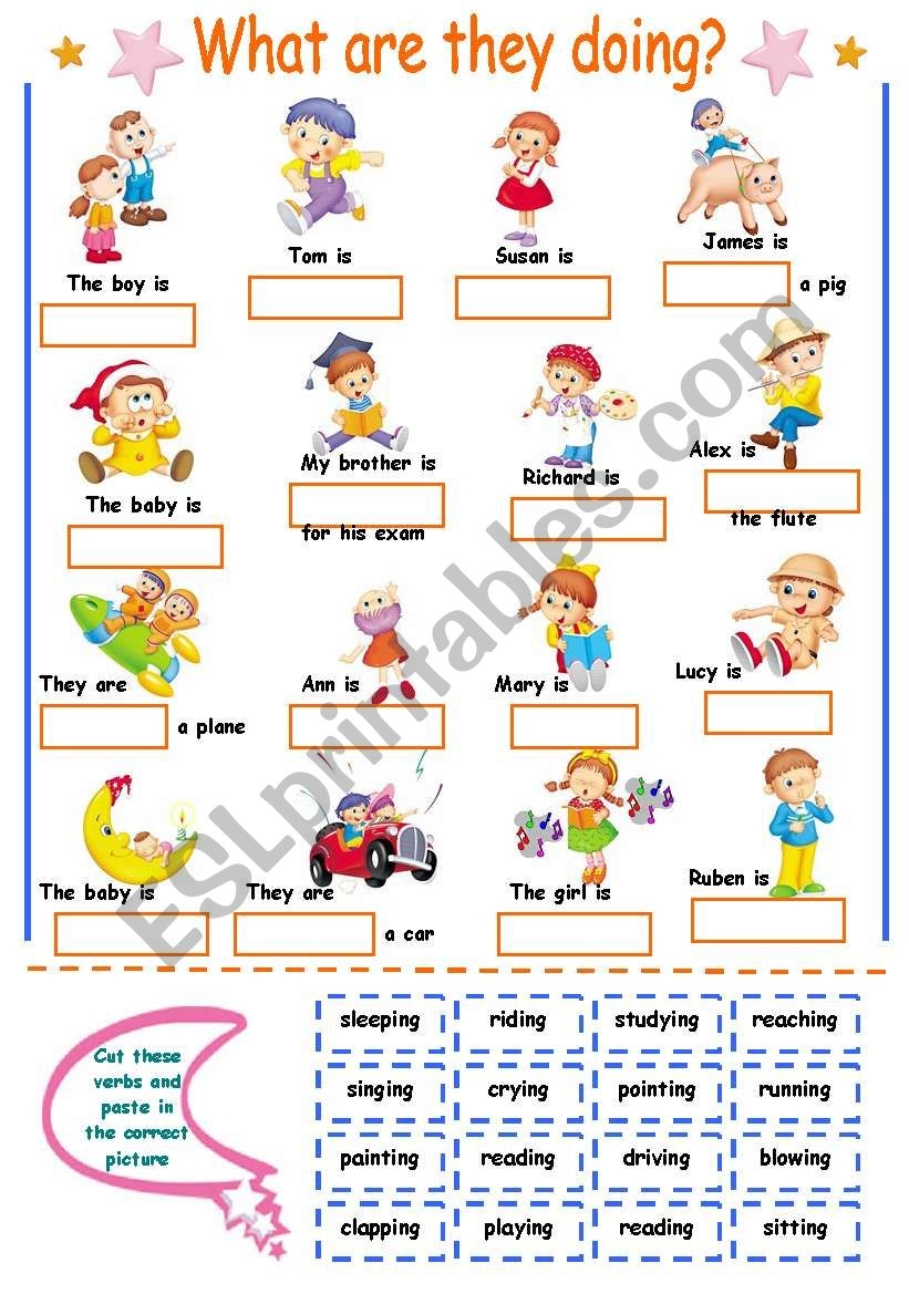 Present Continuous Printable Worksheets Free