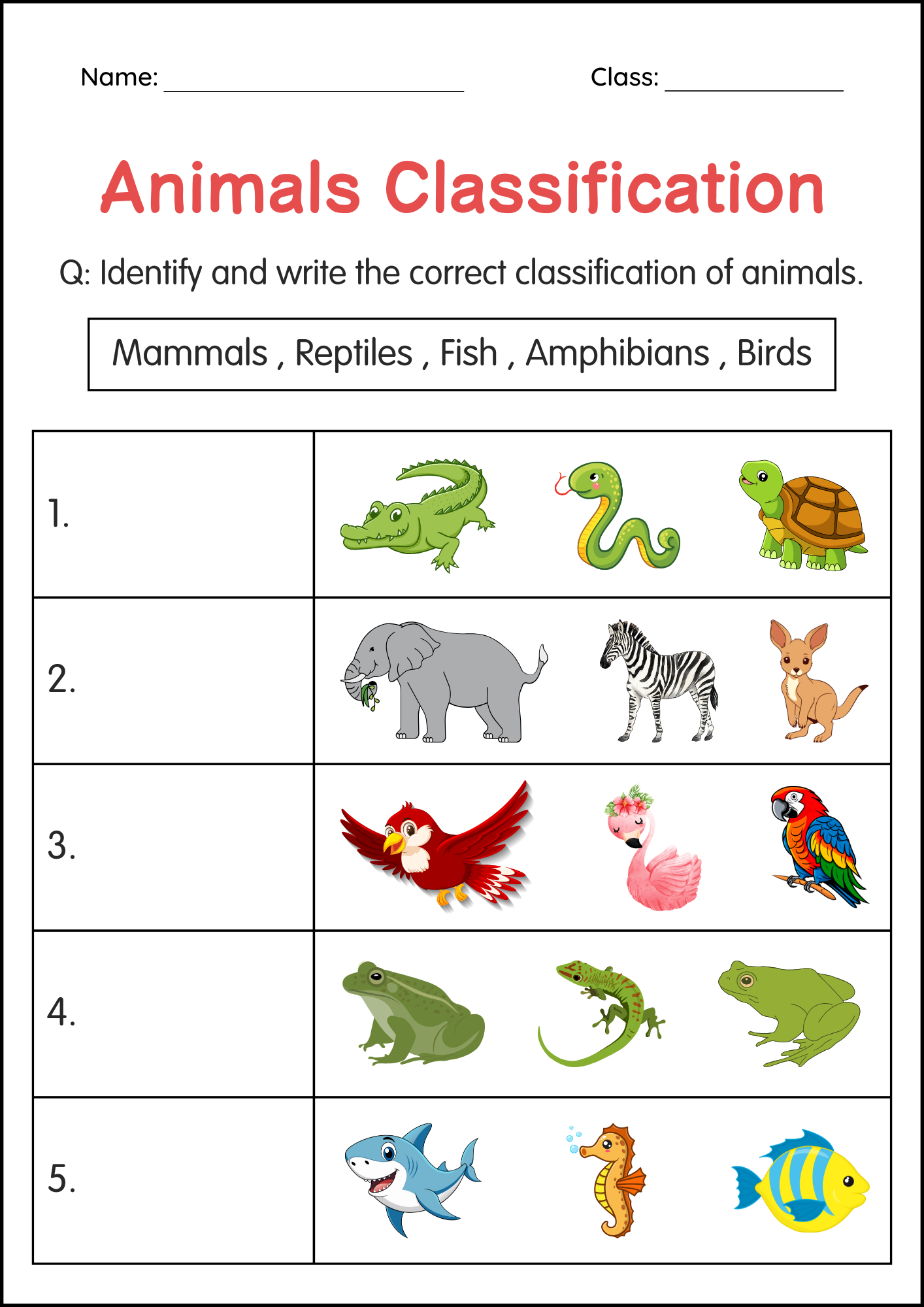 Printable Animals Classification Worksheets Animal Group Activity For Grade 2 Made By Teachers