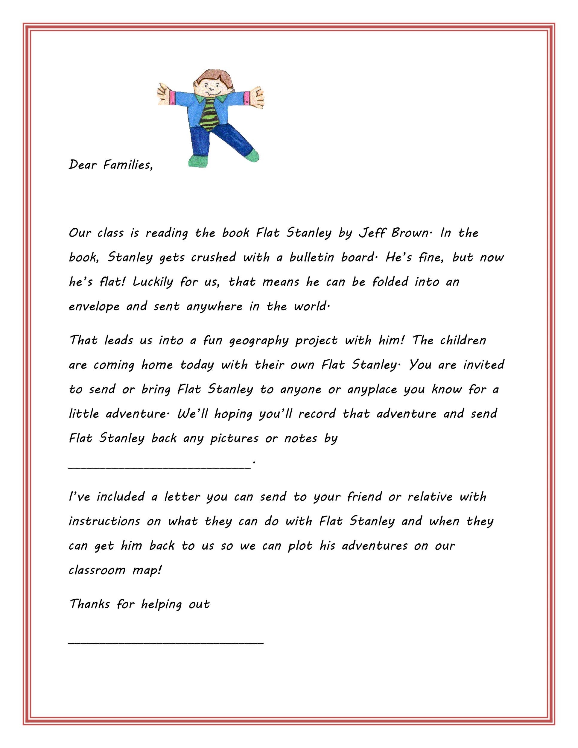 Printable Flat Stanley Project Printable Design Resources