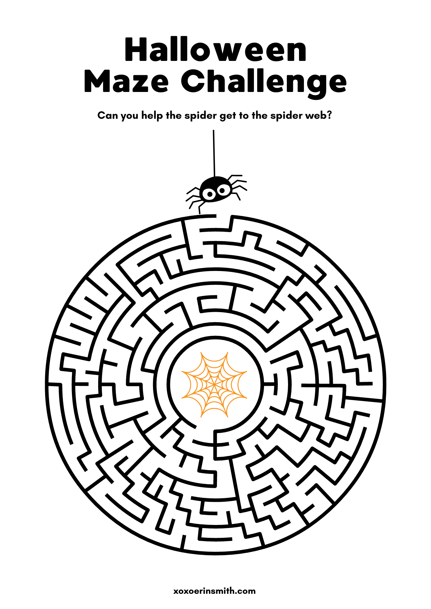 Free Printable Halloween Maze Worksheet