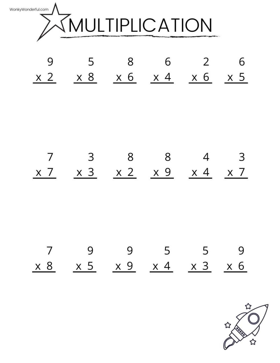 Printable Multiplication Worksheets