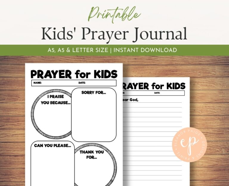 Printable Prayer Notes For Kids Children s Prayer Worksheet Daily Prayer For Kids Bible Printables A5 A4 U0026 Letter Size Etsy