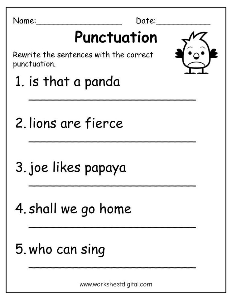 Printable Punctuation Worksheets Punctuation Practice Worksheets For Kids Punctuation Sentences Punctuation Marks Practice Kindergarten Etsy Norway