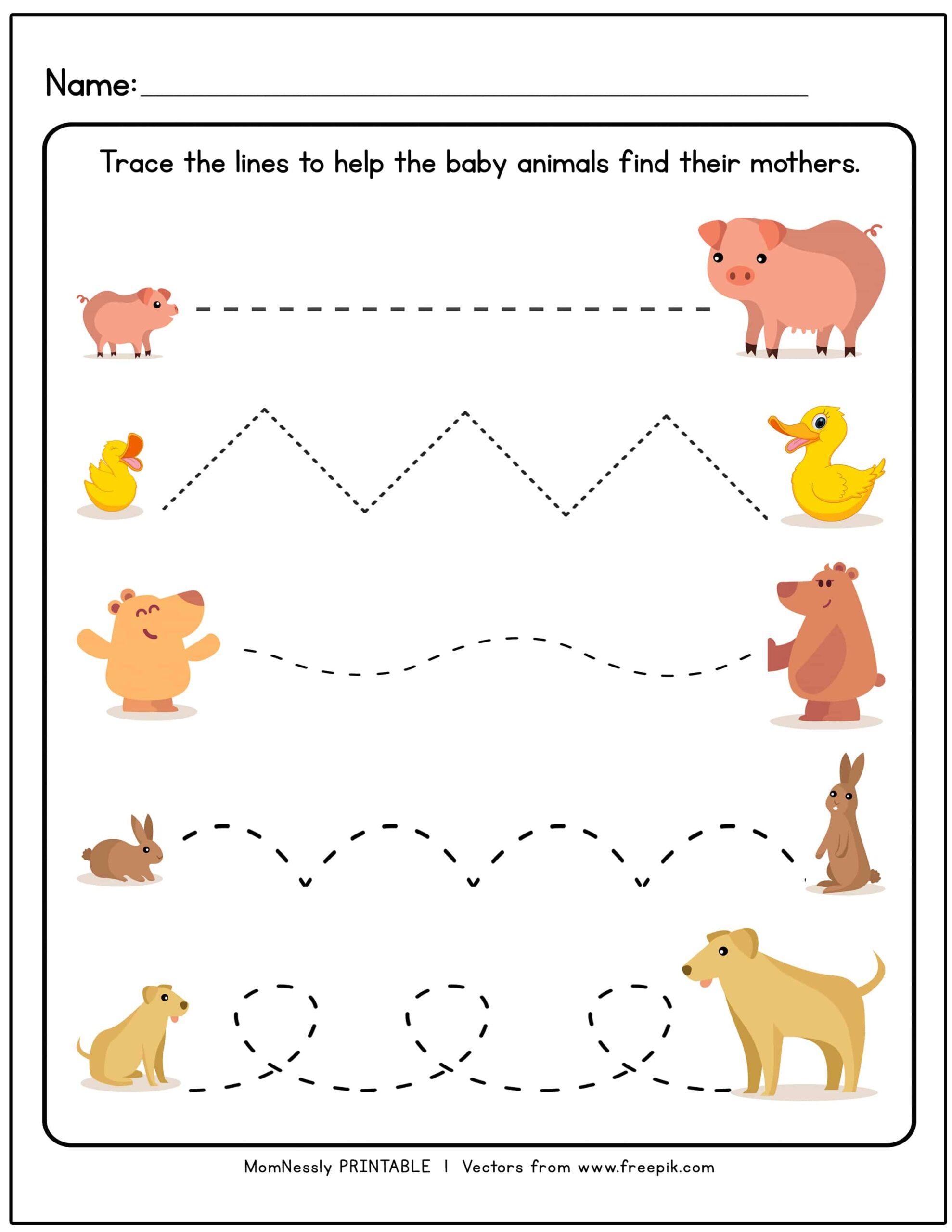 Line Tracing Worksheets Free Printable