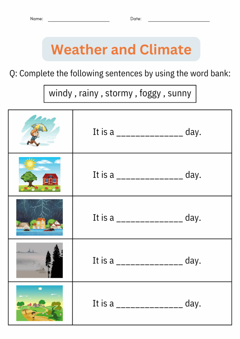 Printable Weather And Climate Activities Worksheet Earth Science For Grade 1 Made By Teachers