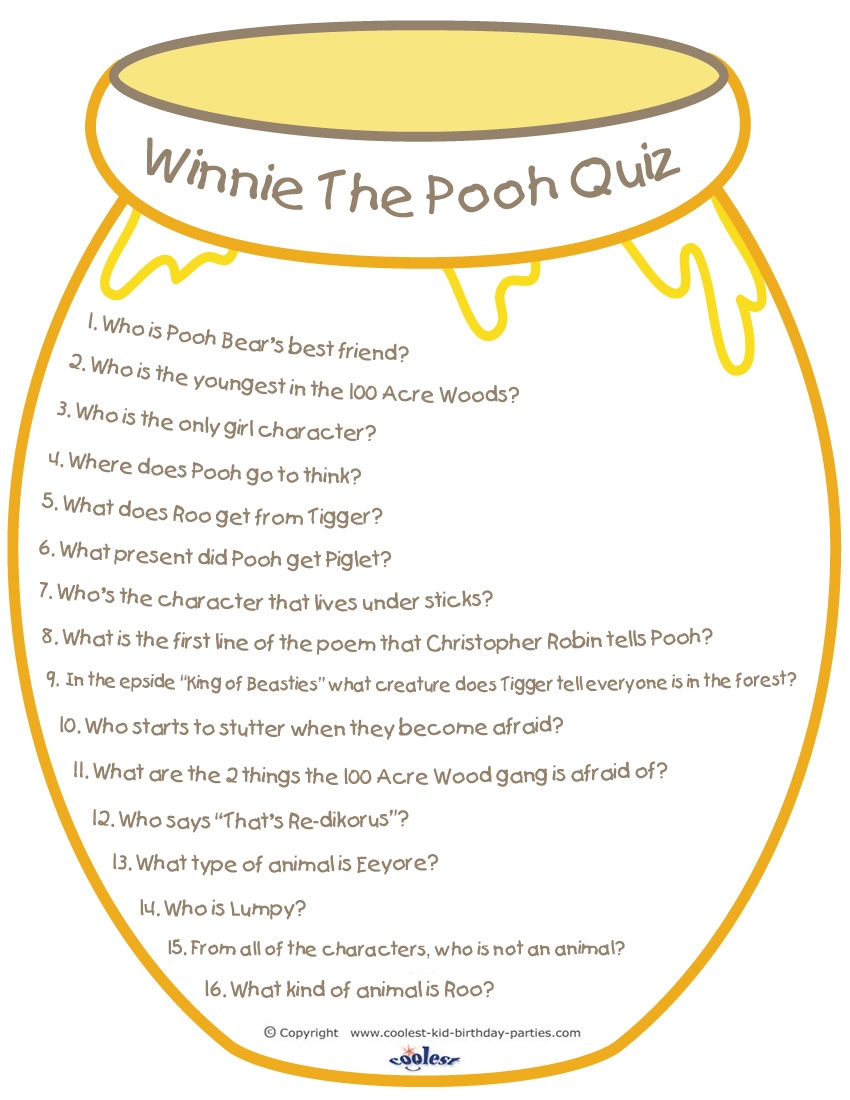 Printable Winnie The Pooh Quiz Coolest Free Printables Worksheets Library