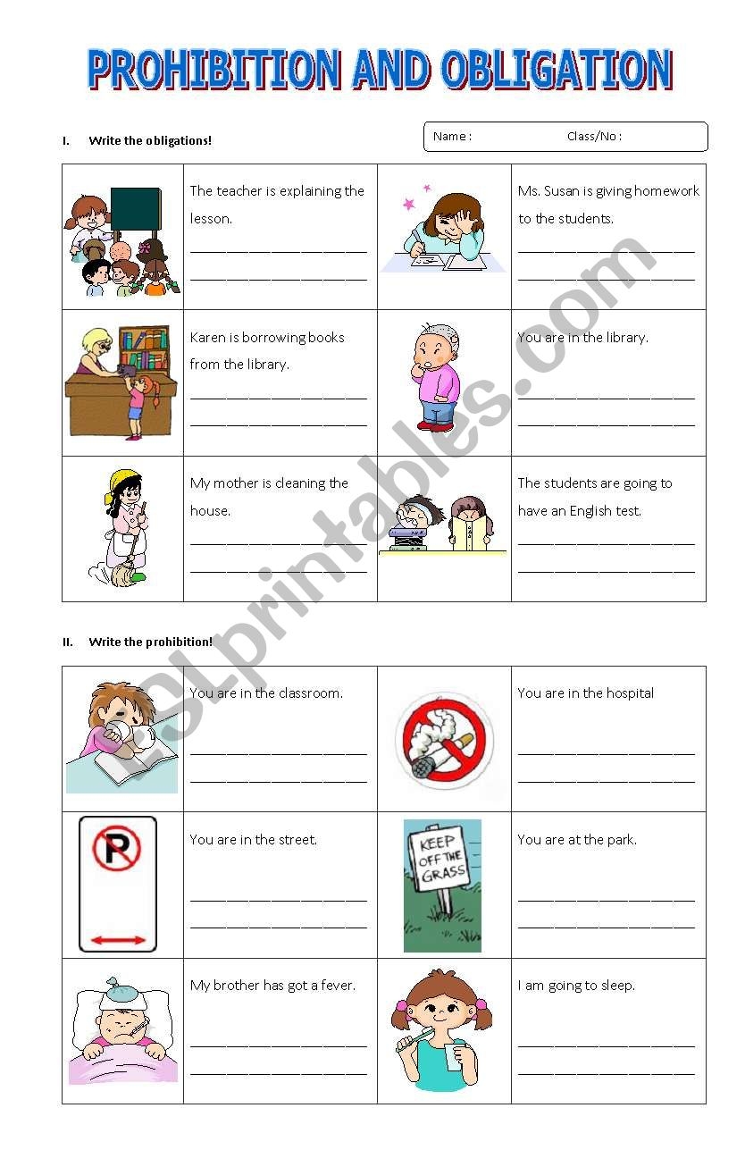 Free Printable Prohibition Worksheets